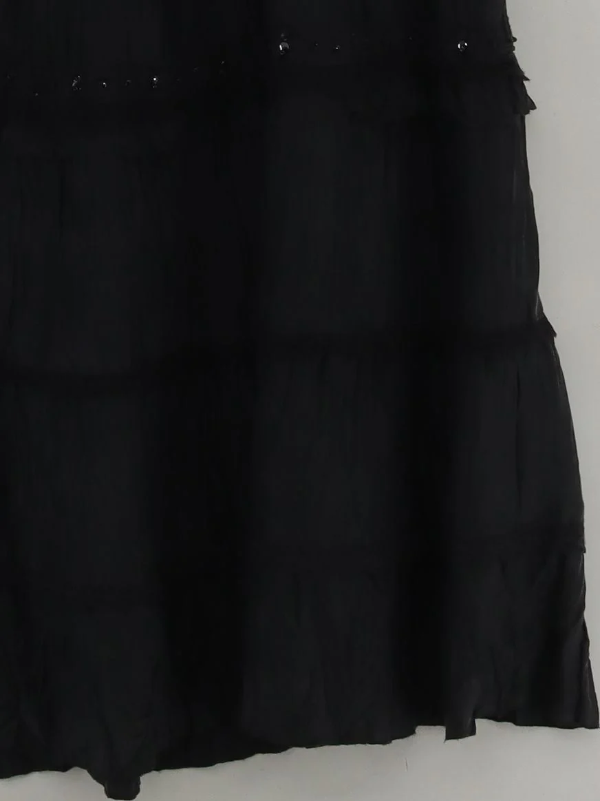 Monsoon Women's Maxi Skirt UK 12 Black 100% Silk Long Maxi - Image 4