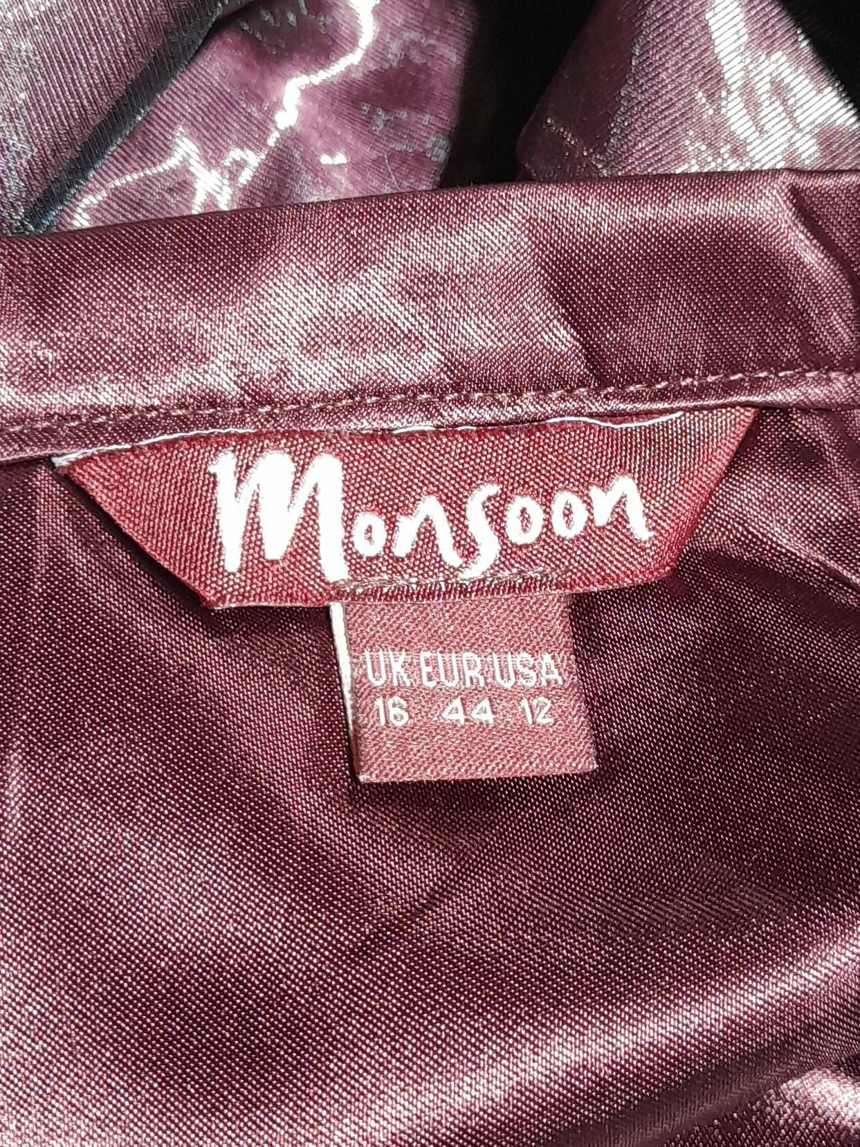 Monsoon Women's Maxi Skirt UK 16 Red Polyester with Nylon, Acetate Long Maxi - Image 5