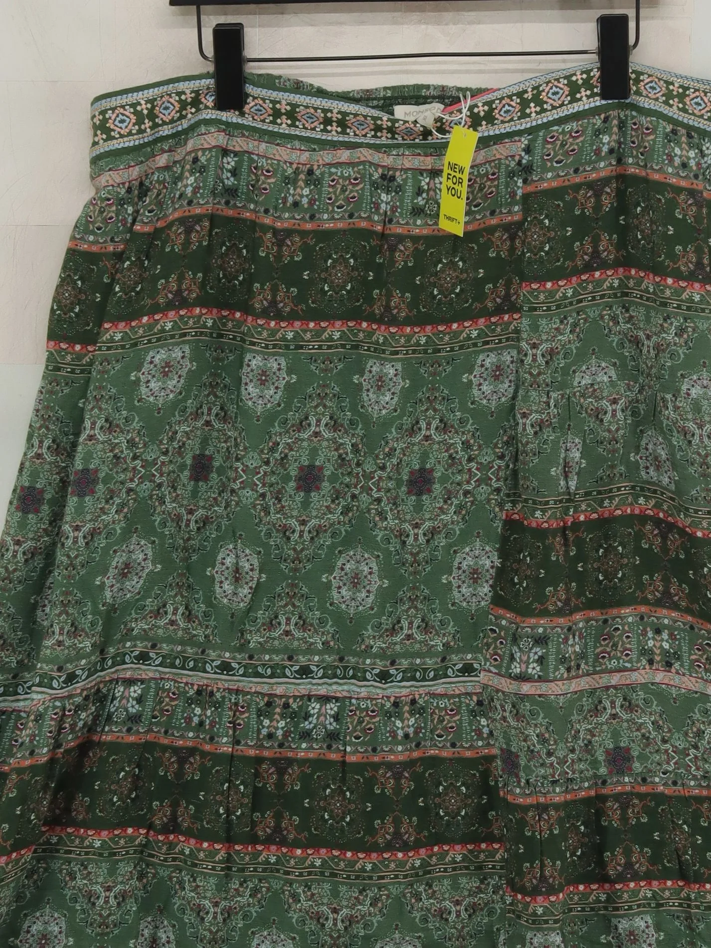 Monsoon Women's Maxi Skirt XL Green 100% Viscose Long Maxi - Image 3