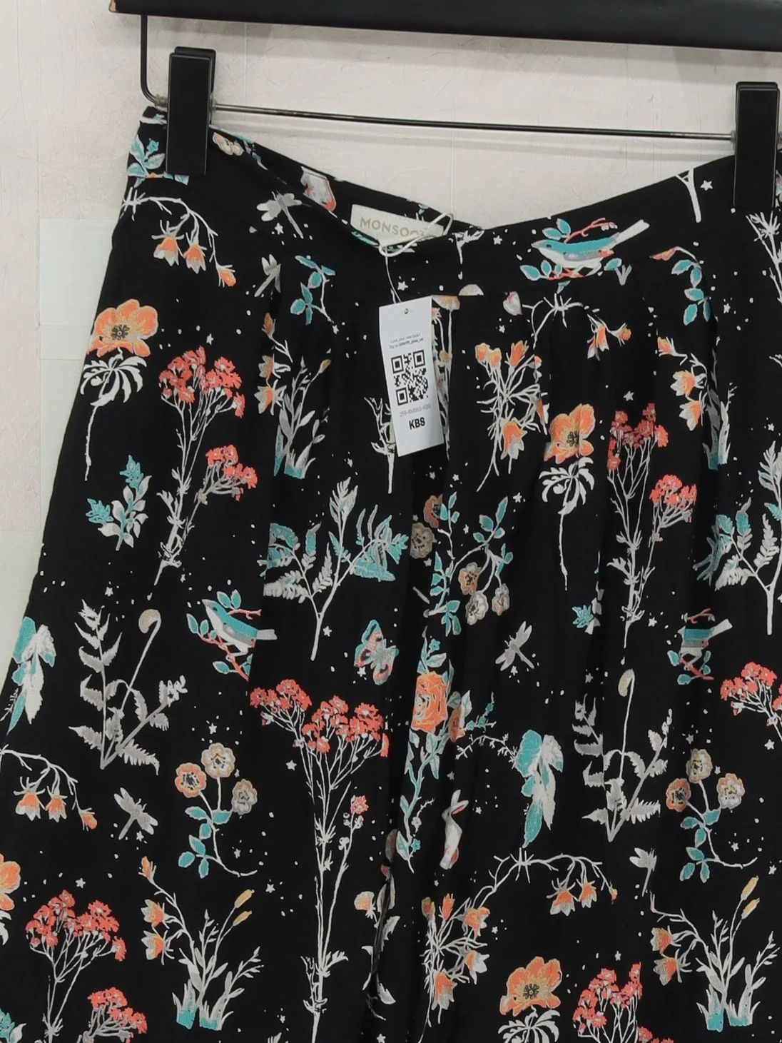 Monsoon Women's Midi Skirt M Black Floral 100% Other Midi A-Line - Image 3