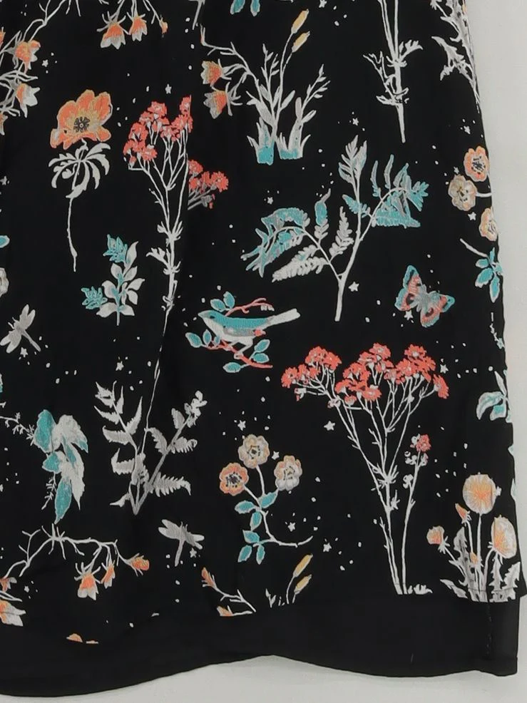 Monsoon Women's Midi Skirt M Black Floral 100% Other Midi A-Line - Image 4