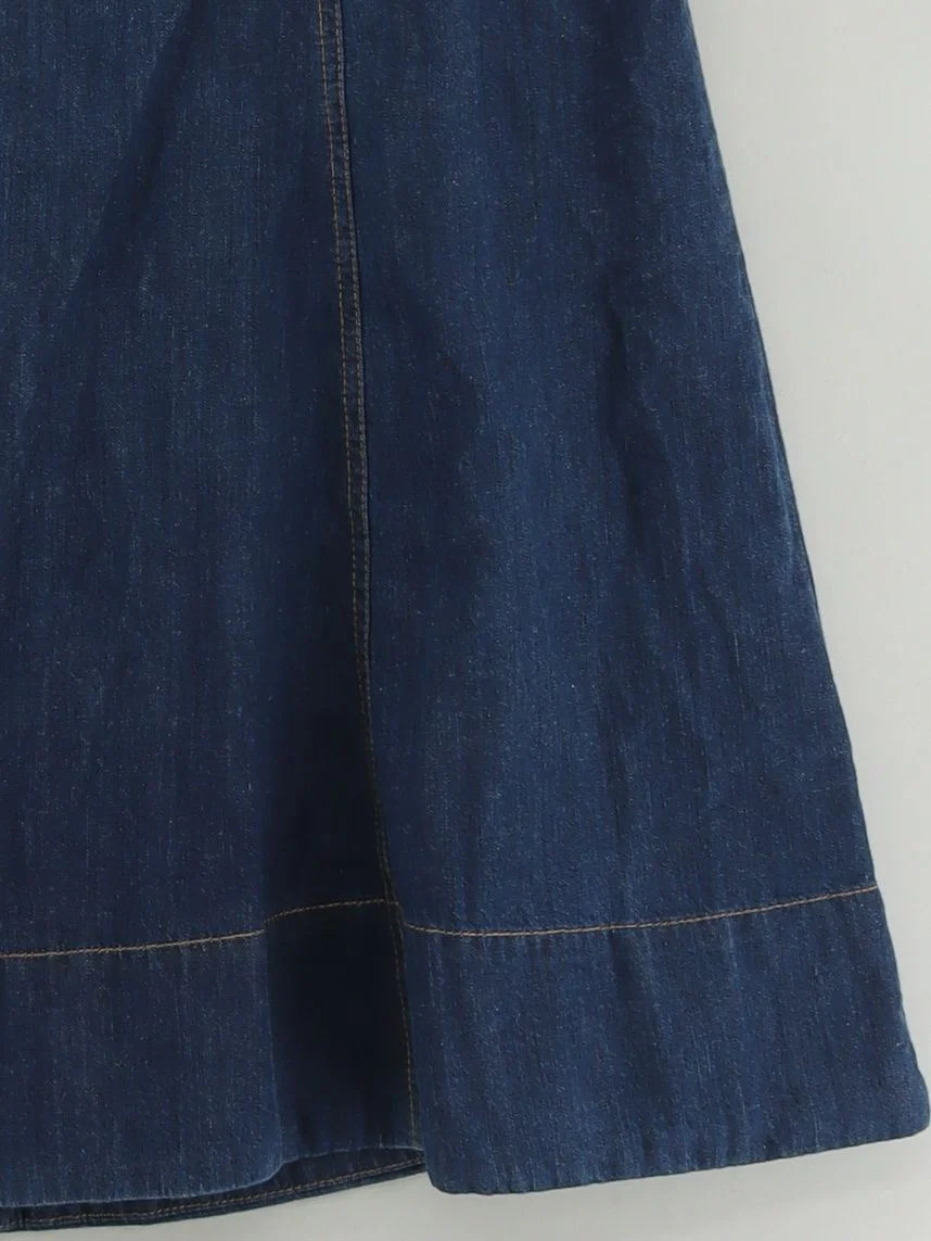 Monsoon Women's Midi Skirt UK 10 Blue 100% Cotton Midi A-Line - Image 4