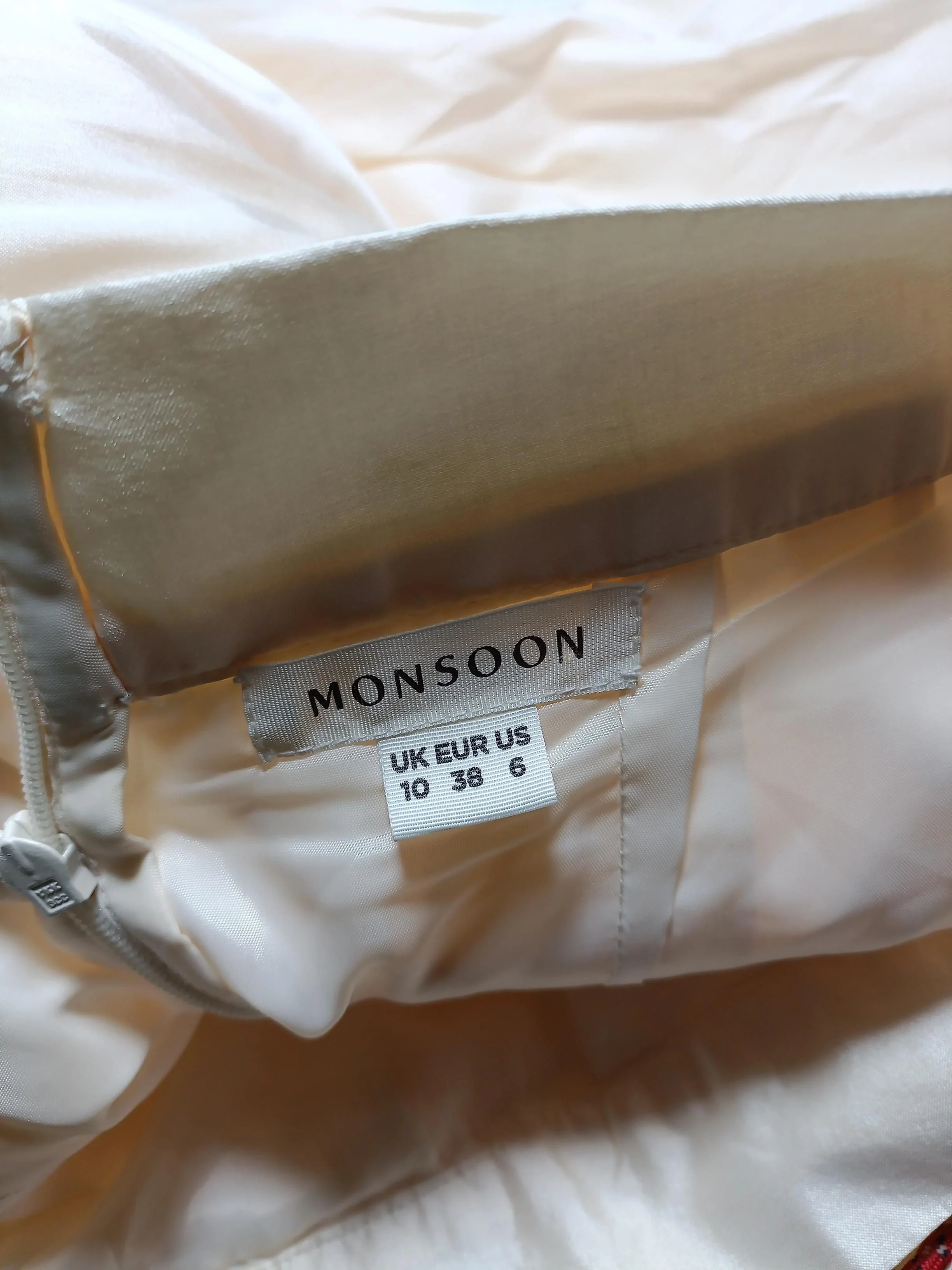 Monsoon Women's Midi Skirt UK 10 Cream Polyester with Polyester Midi Pleated - Image 5