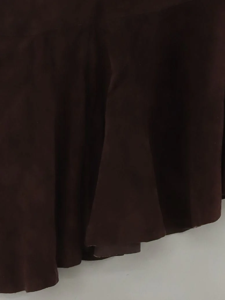 Monsoon Women's Midi Skirt UK 12 Brown Leather with Acetate Midi A-Line - Image 4