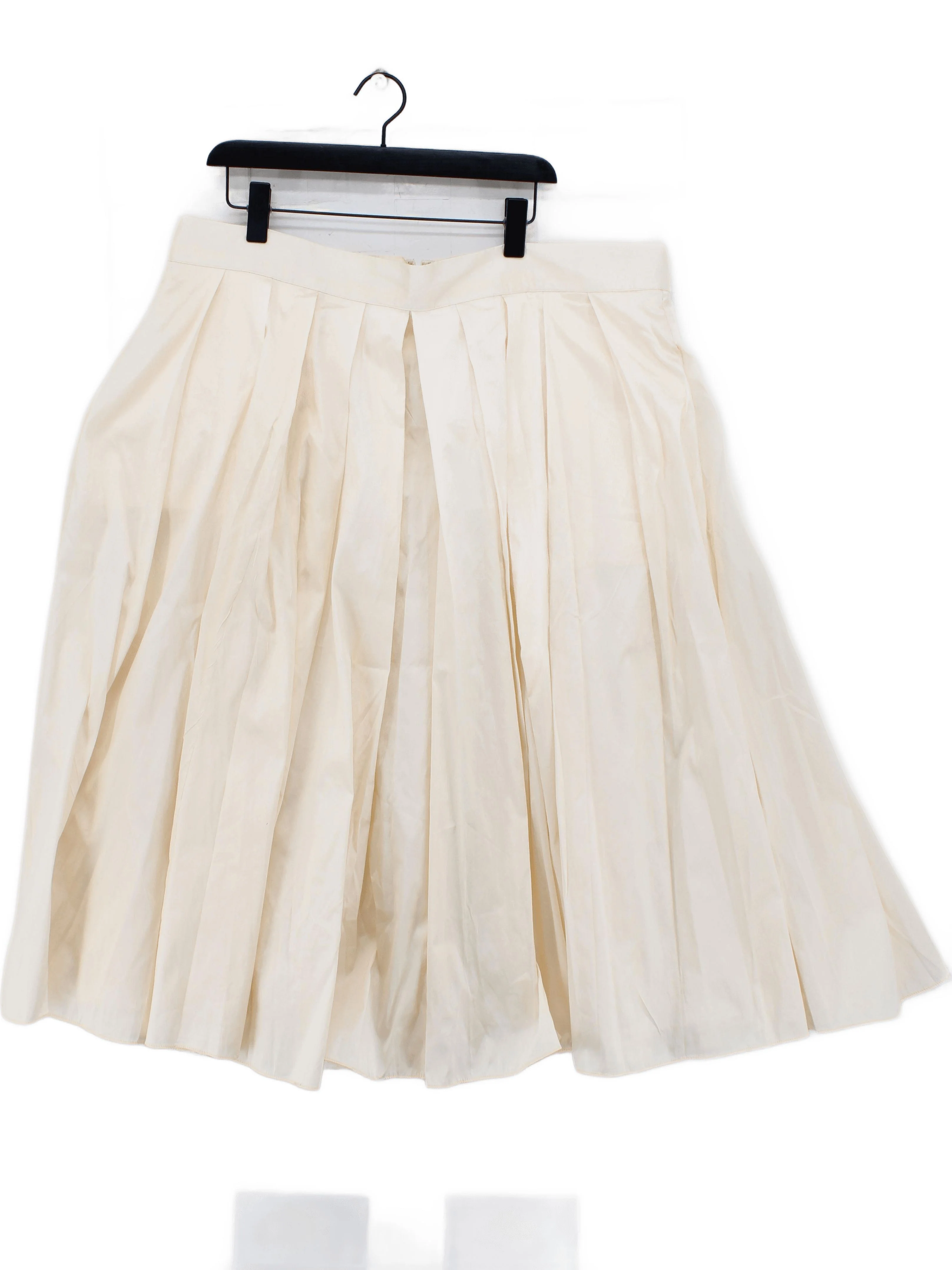 Monsoon Women's Midi Skirt UK 22 Cream 100% Polyester Midi Pleated