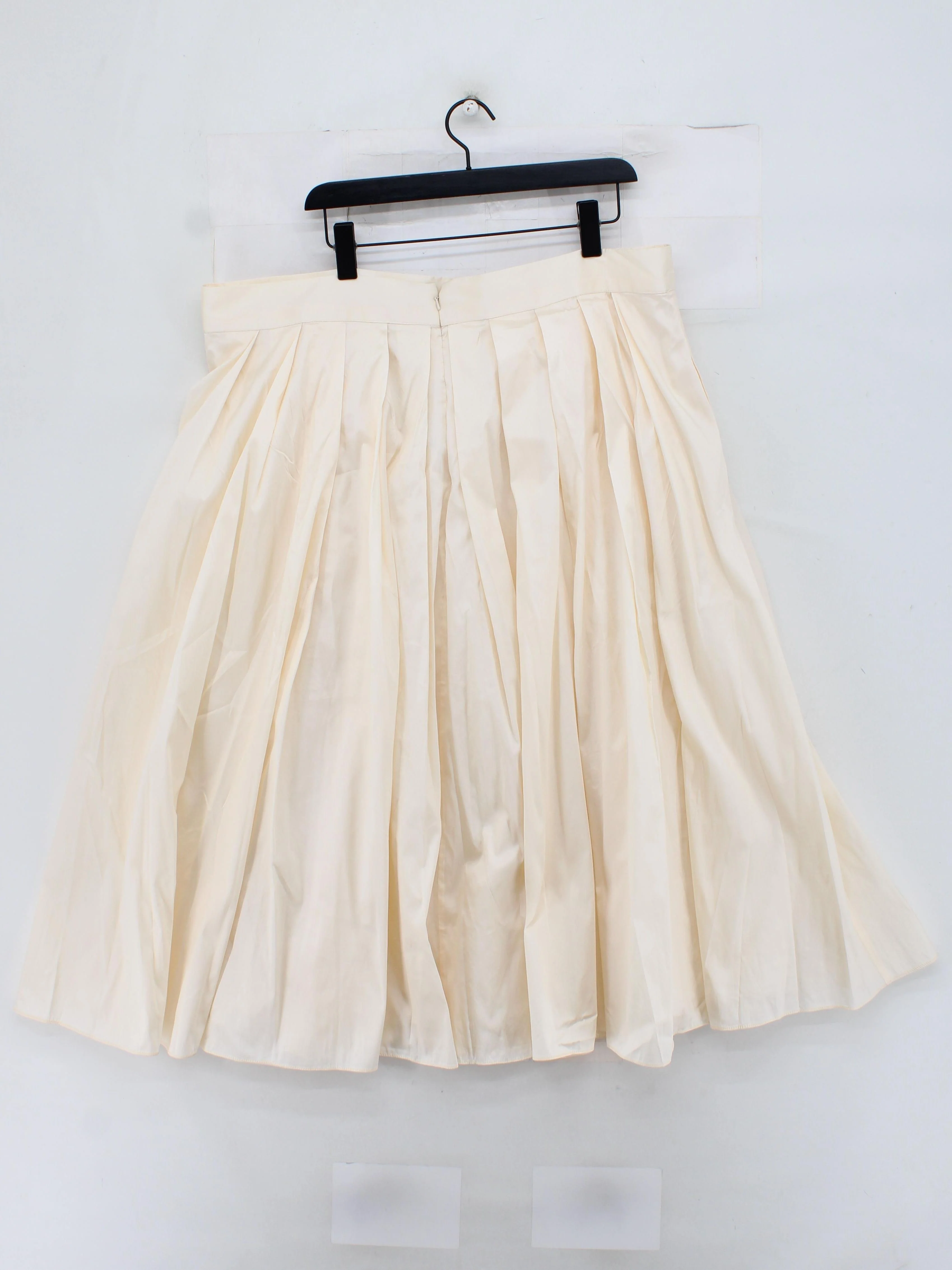 Monsoon Women's Midi Skirt UK 22 Cream 100% Polyester Midi Pleated - Image 2