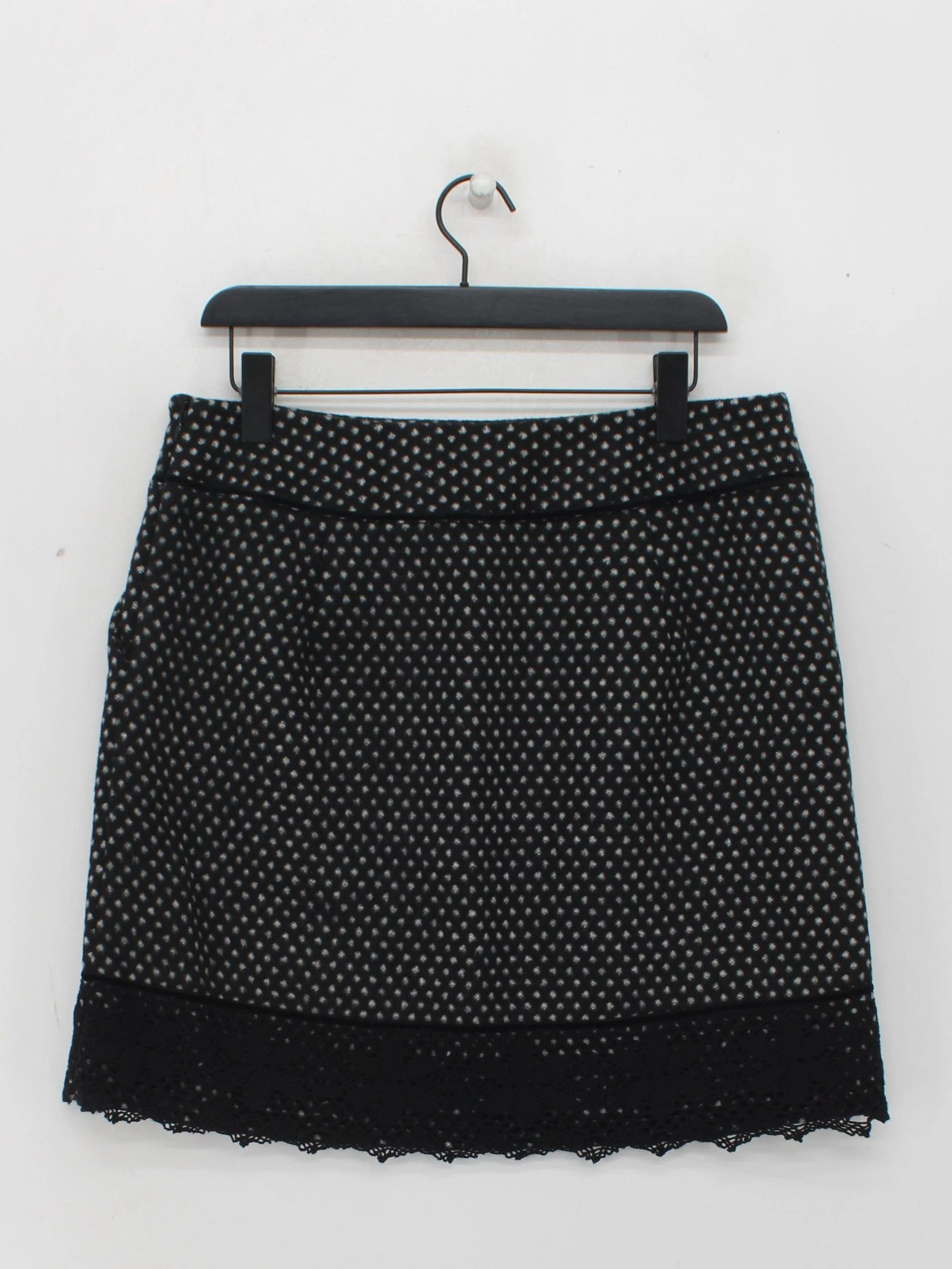 Monsoon Women's Mini Skirt UK 14 Black Polkadot Wool with Polyester Short Mini - Image 2