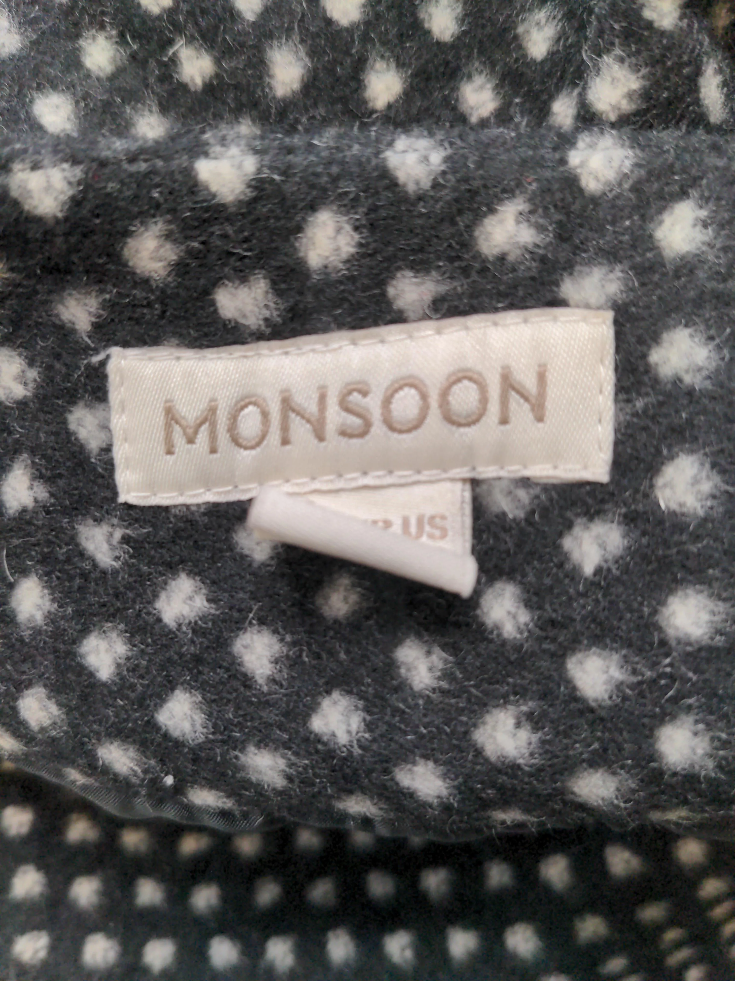 Monsoon Women's Mini Skirt UK 14 Black Polkadot Wool with Polyester Short Mini - Image 5