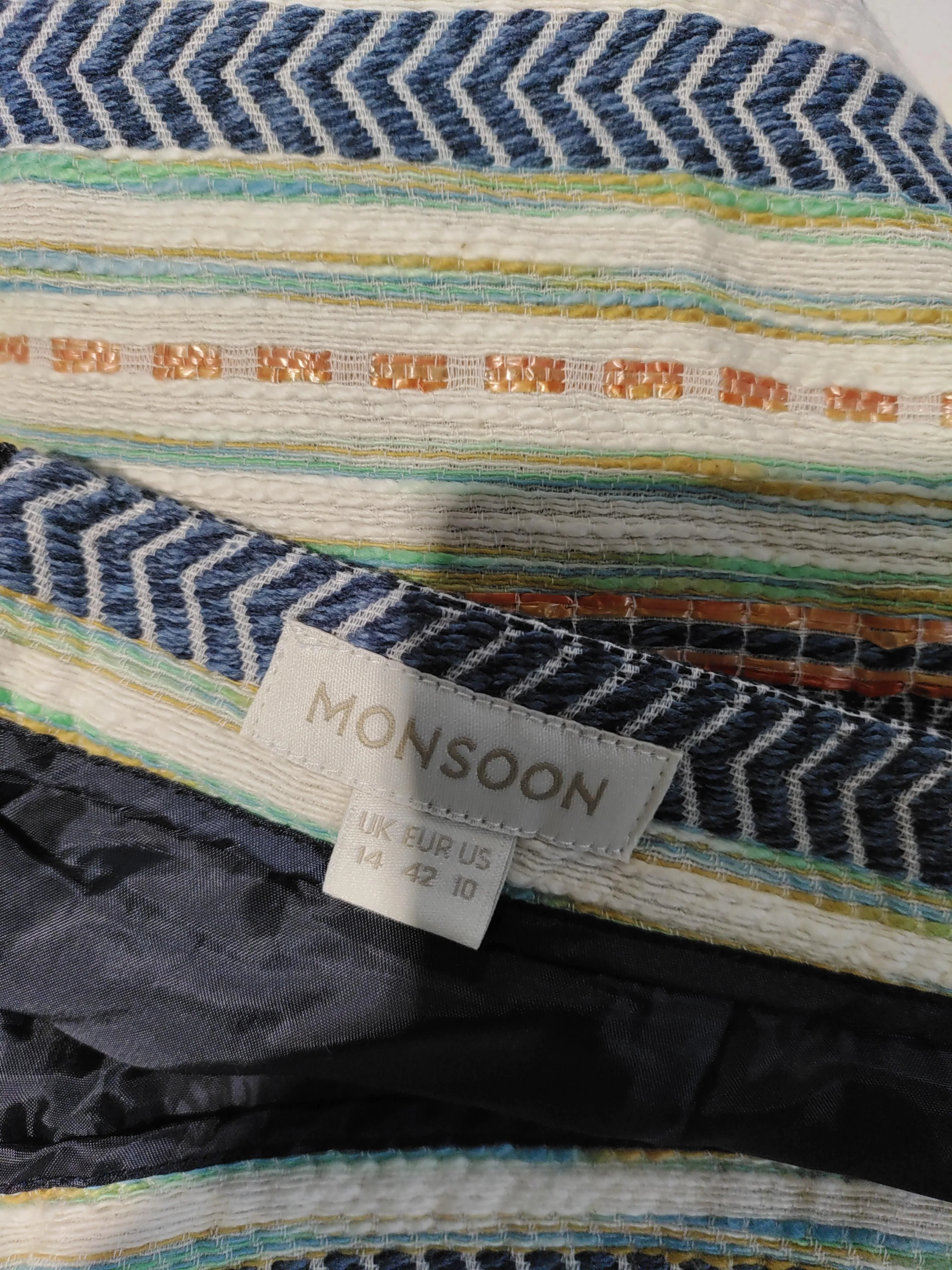 Monsoon Women's Mini Skirt UK 14 Multi Cotton with Nylon, Other Mini - Image 5