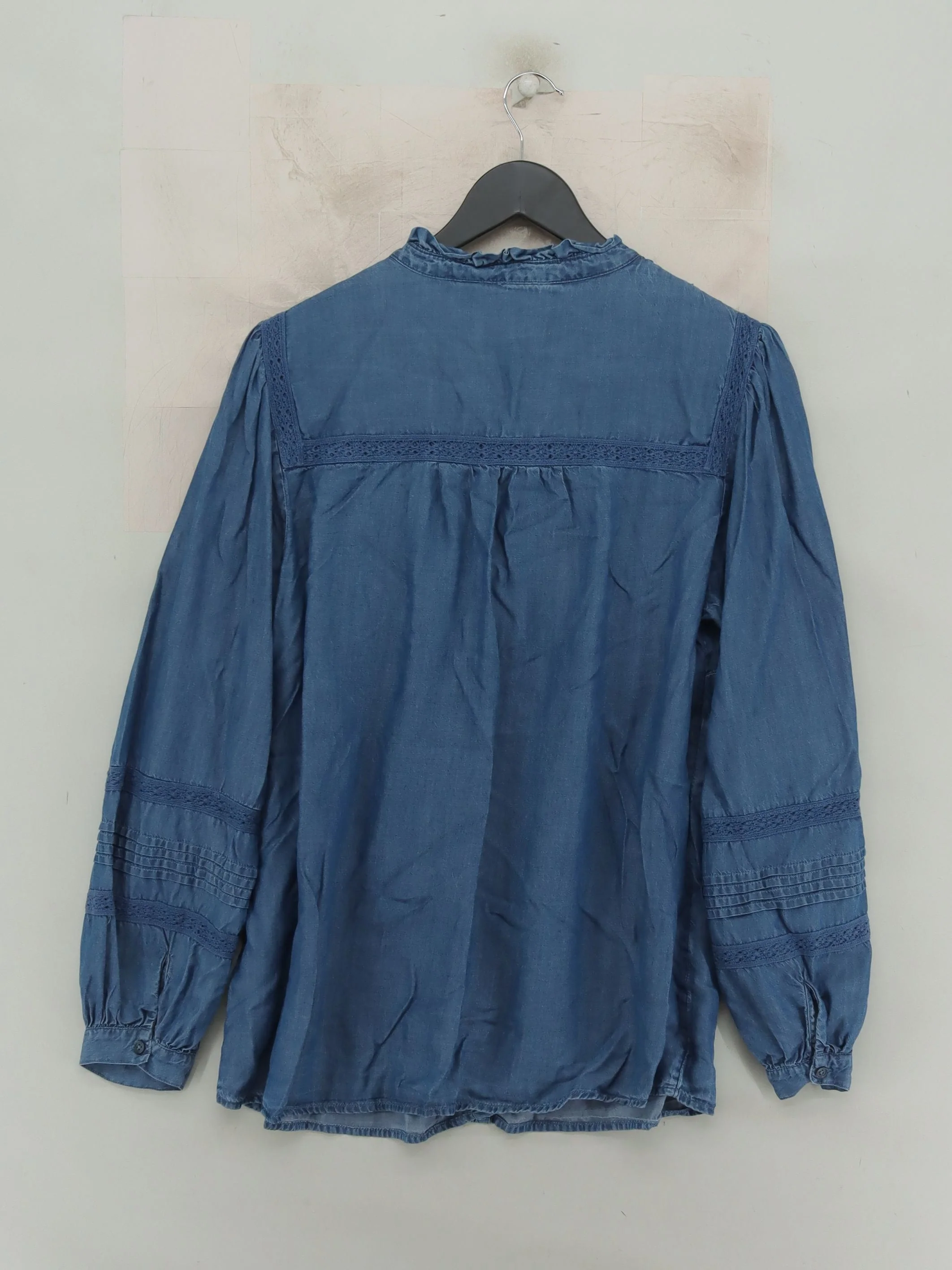 Monsoon Women's Shirt M Blue 100% Lyocell Modal Long Sleeve Collared Basic - Image 2
