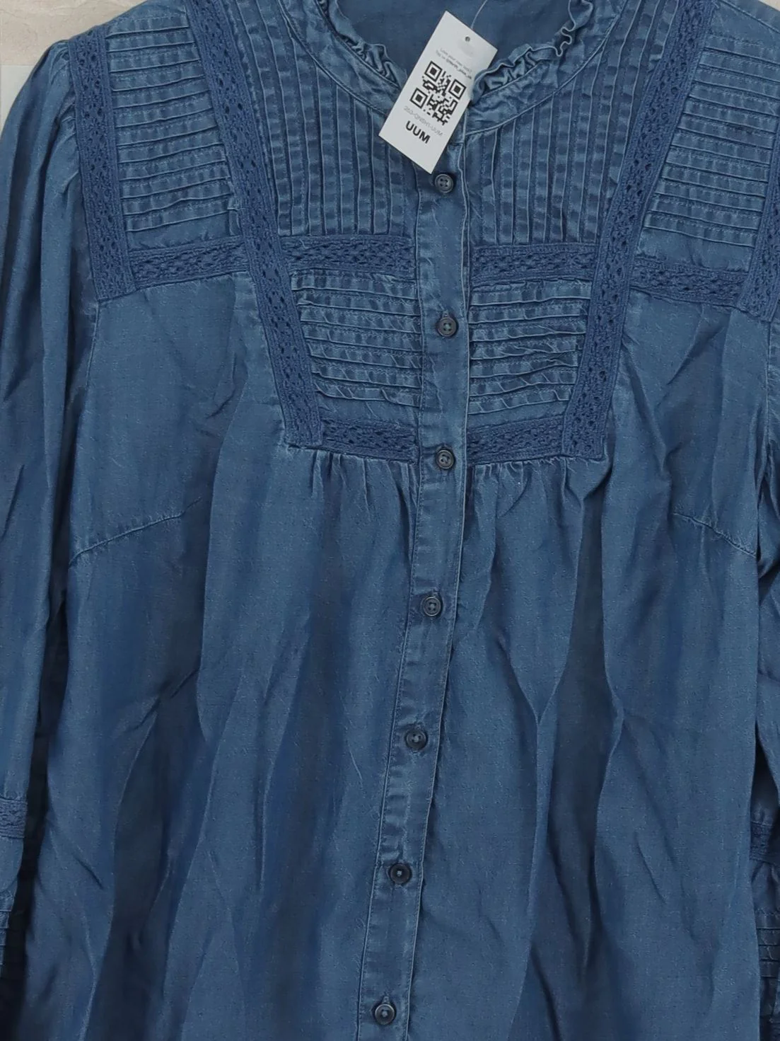 Monsoon Women's Shirt M Blue 100% Lyocell Modal Long Sleeve Collared Basic - Image 3