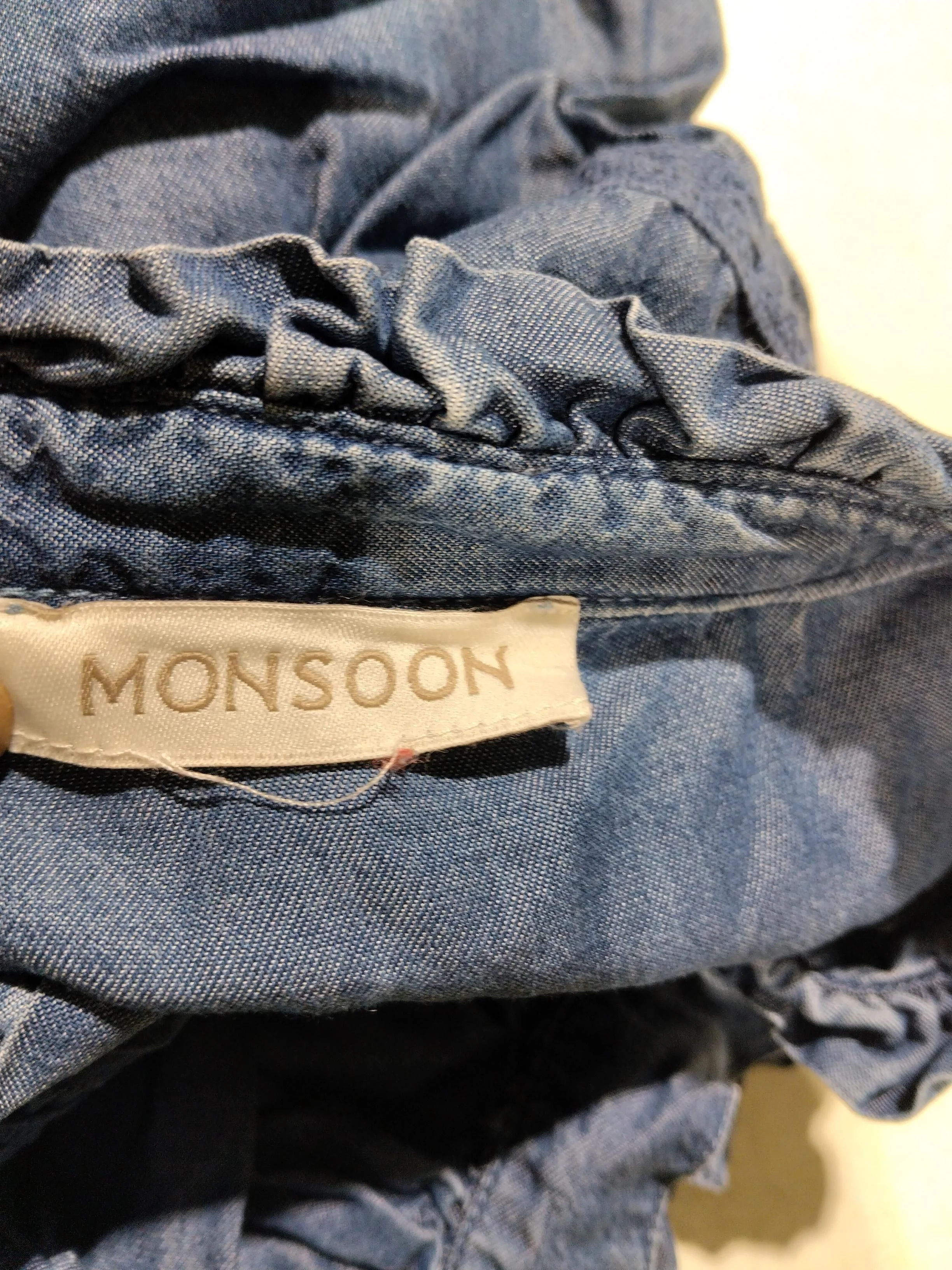 Monsoon Women's Shirt M Blue 100% Lyocell Modal Long Sleeve Collared Basic - Image 5
