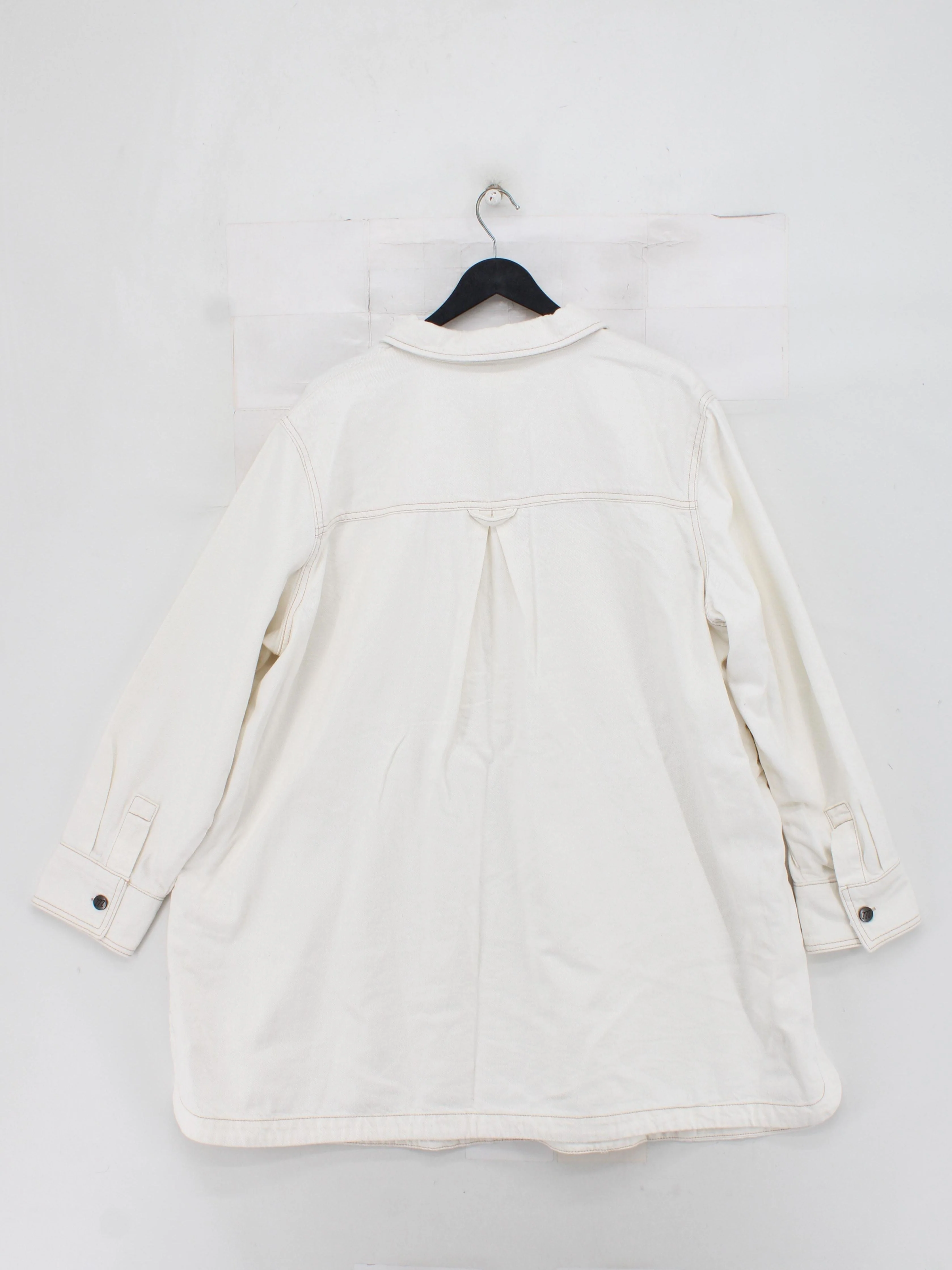 Monsoon Women's Shirt XL White 100% Cotton Long Sleeve Collared Basic - Image 2
