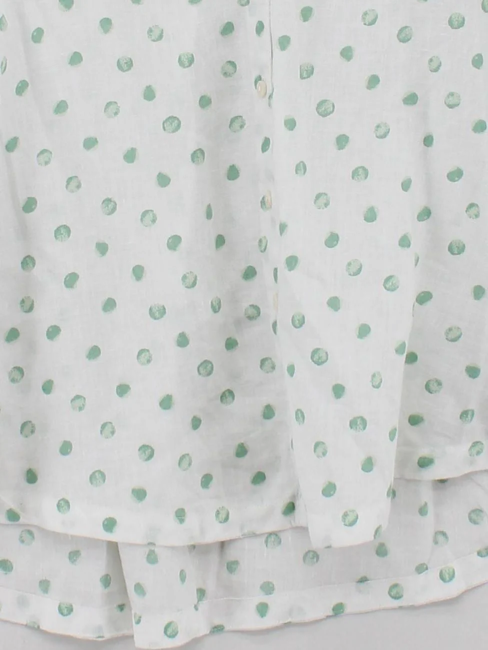 Monsoon Women's Shirt XL White Polkadot 100% Linen Long Sleeve Collared Basic - Image 4