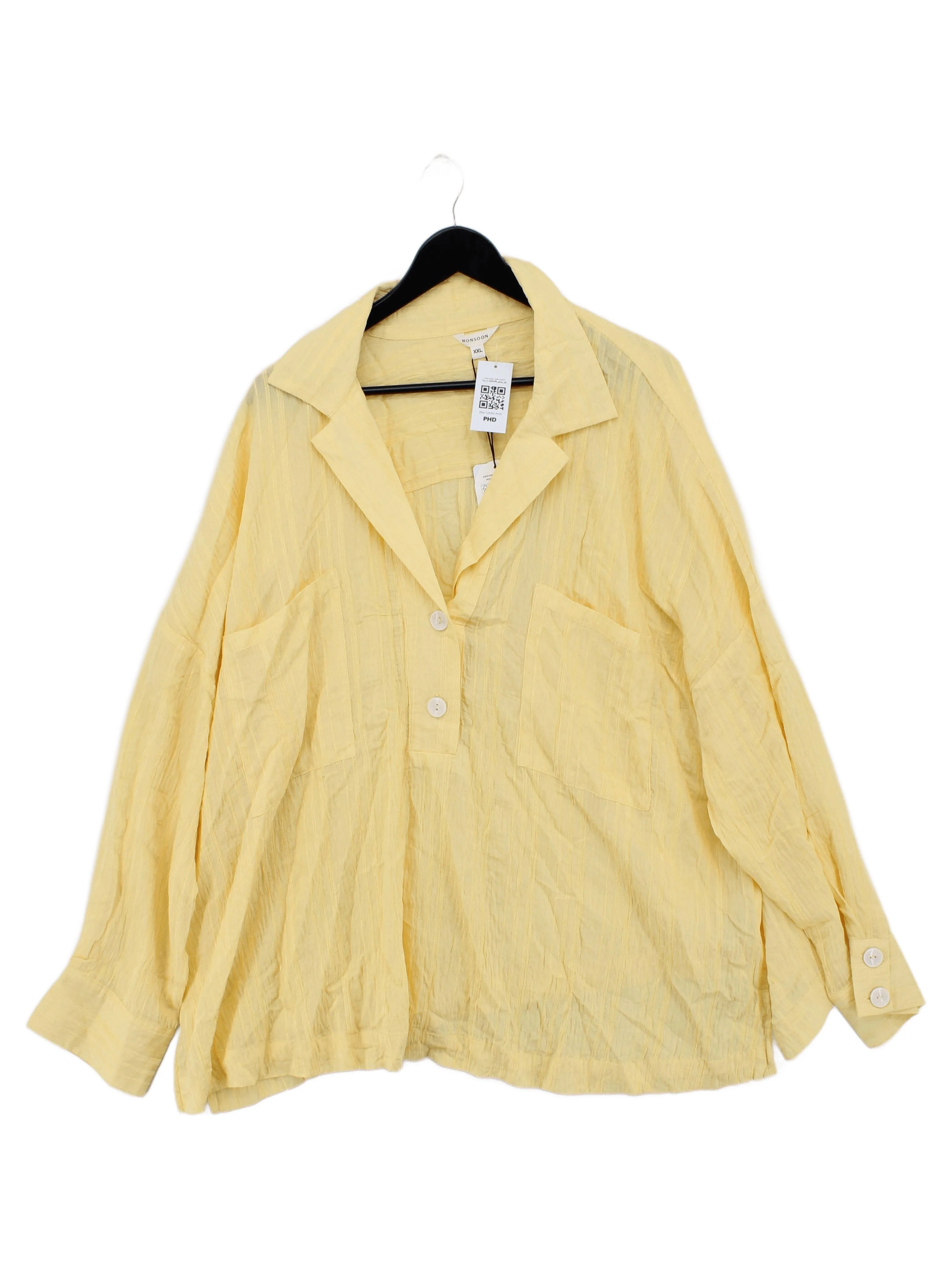 Monsoon Women's Shirt XXL Yellow Viscose with Nylon Basic New with tags