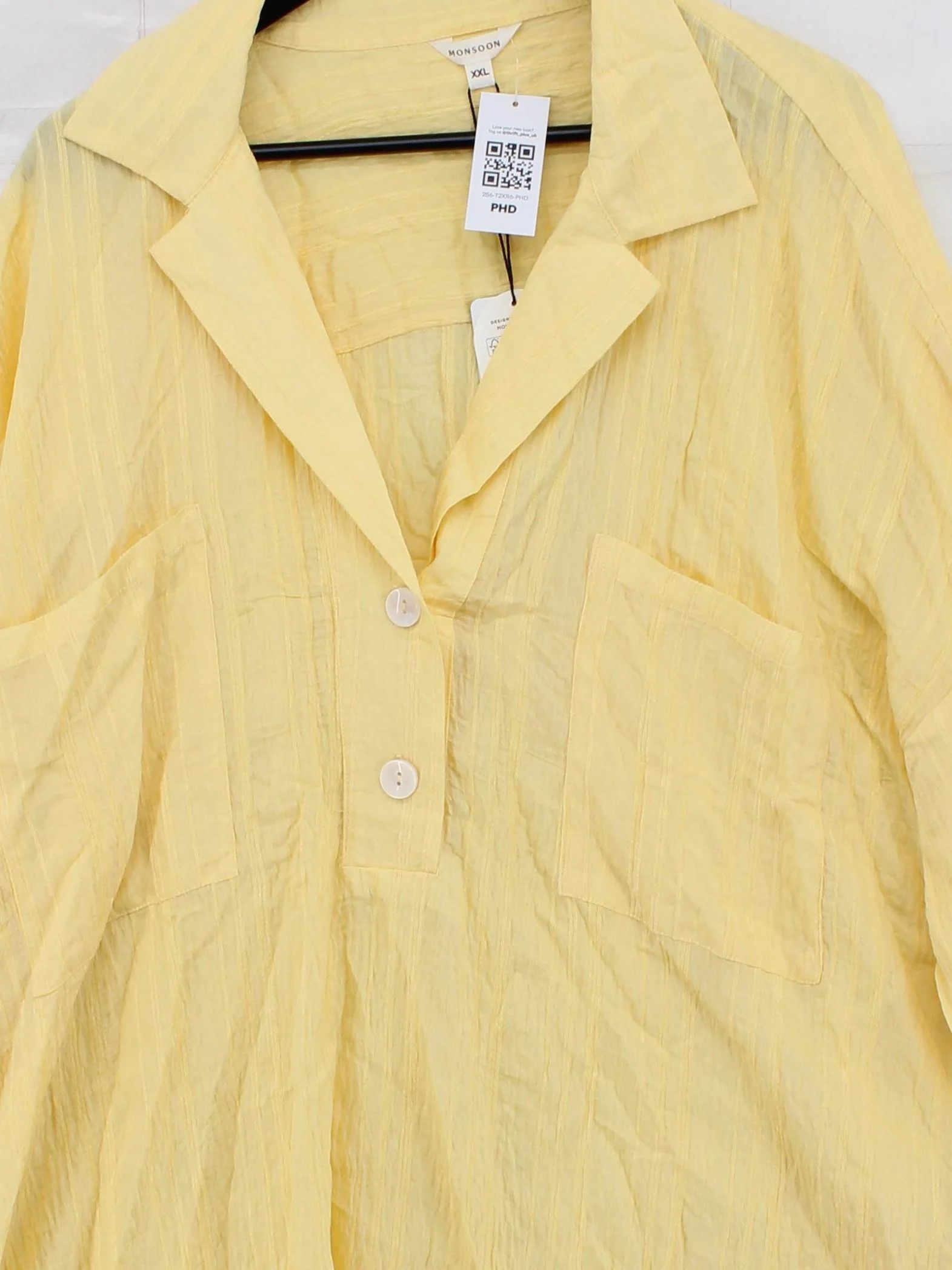 Monsoon Women's Shirt XXL Yellow Viscose with Nylon Basic New with tags - Image 3