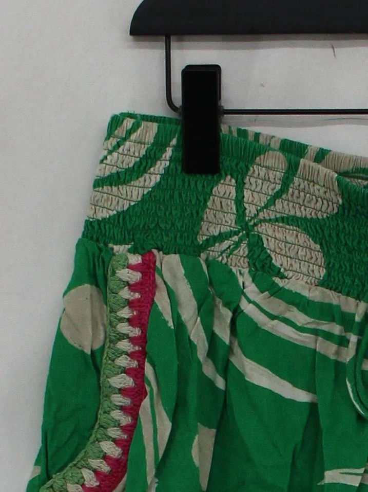 Monsoon Women's Shorts L Green Floral 100% Viscose Sweat - Image 4