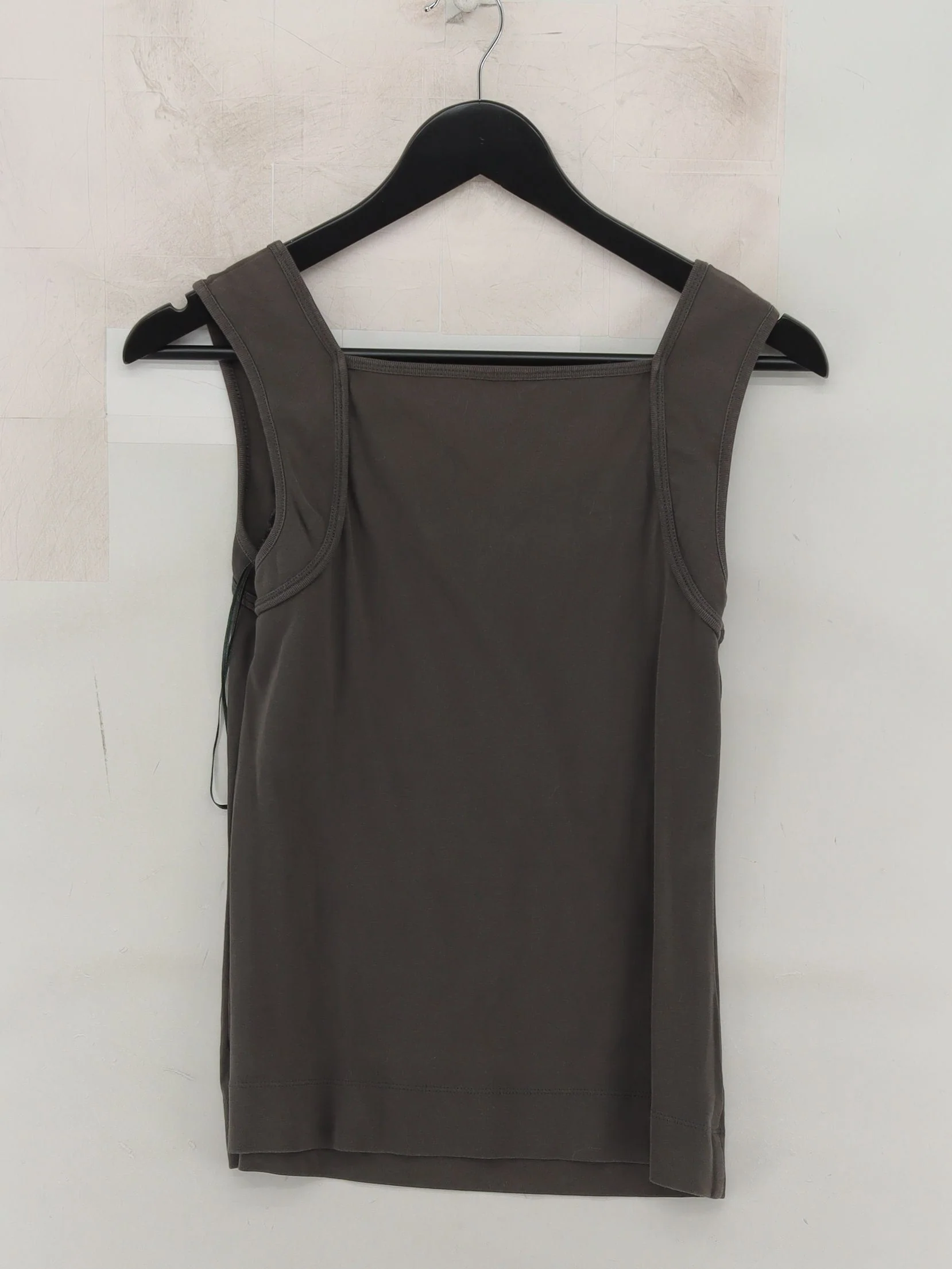 Monsoon Women's T-Shirt M Grey 100% Cotton Sleeveless Square Neck Basic - Image 2