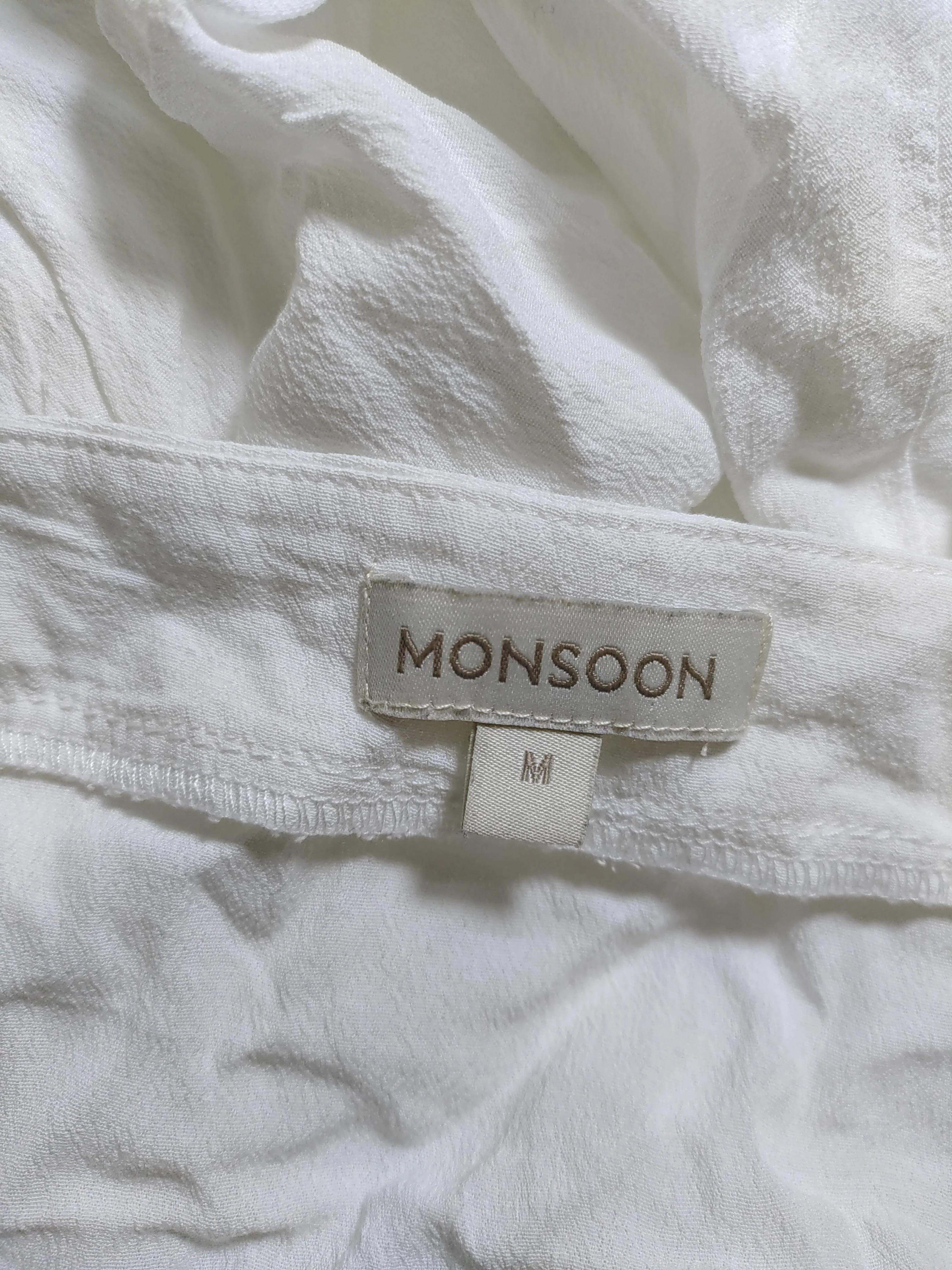 Monsoon Women's T-Shirt M White 100% Viscose Sleeveless V-Neck Camisole - Image 5