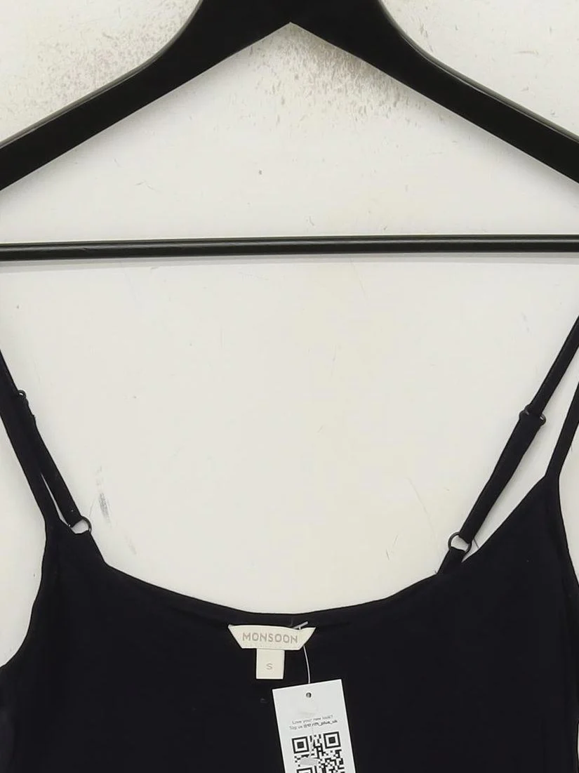 Monsoon Women's T-Shirt S Black 100% Viscose Sleeveless Round Neck Camisole - Image 3