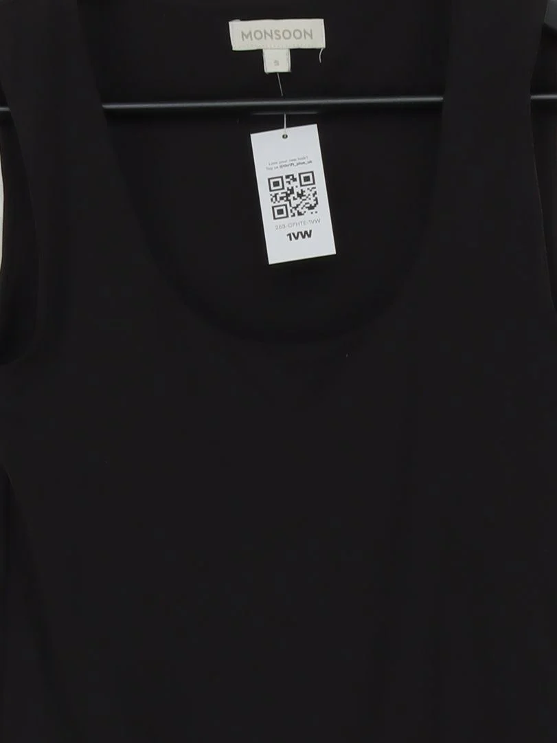 Monsoon Women's T-Shirt S Black Polyester with Elastane Basic - Image 3