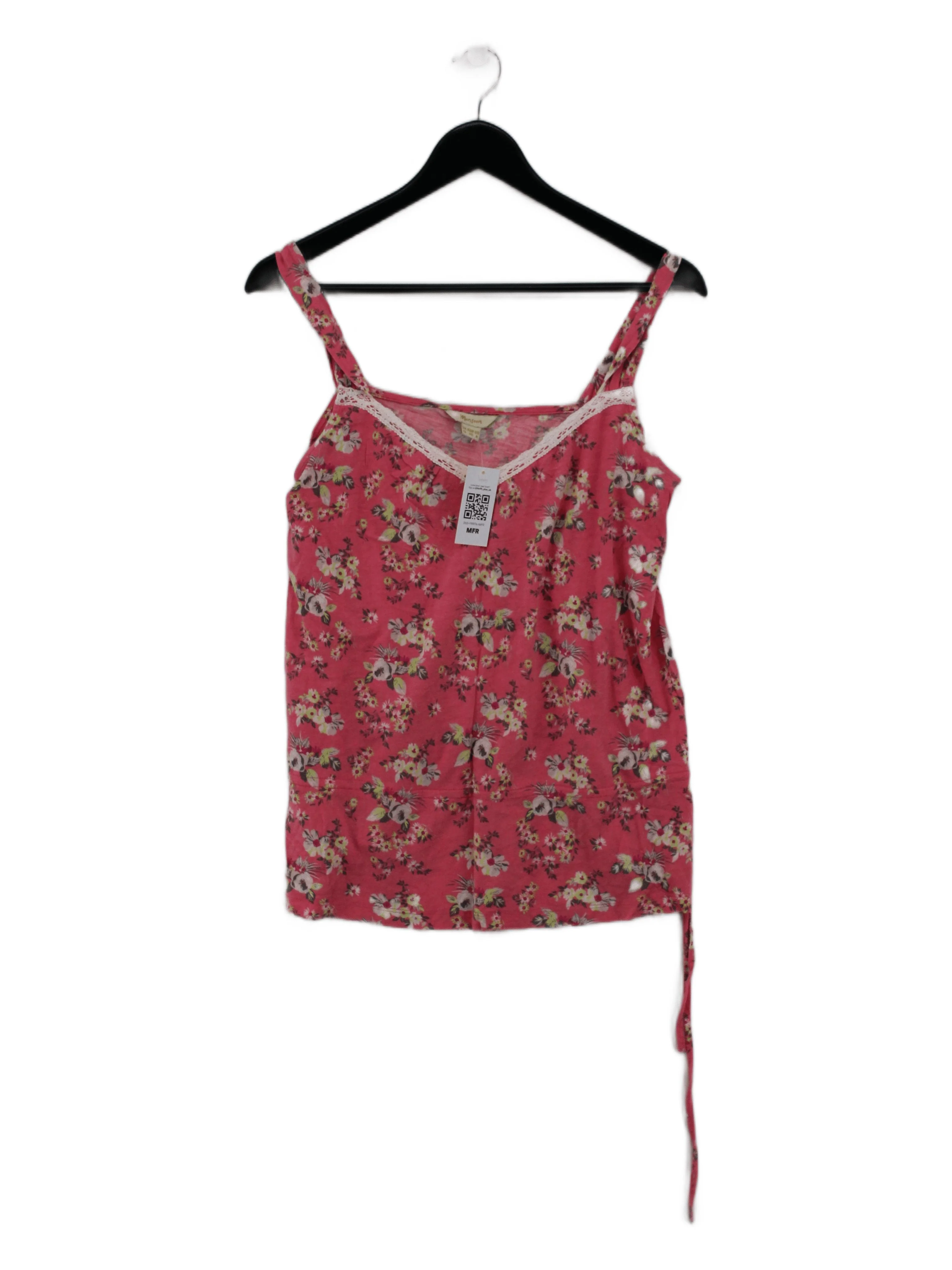 Monsoon Women's T-Shirt UK 12 Pink Cotton with Lyocell Modal Camisole