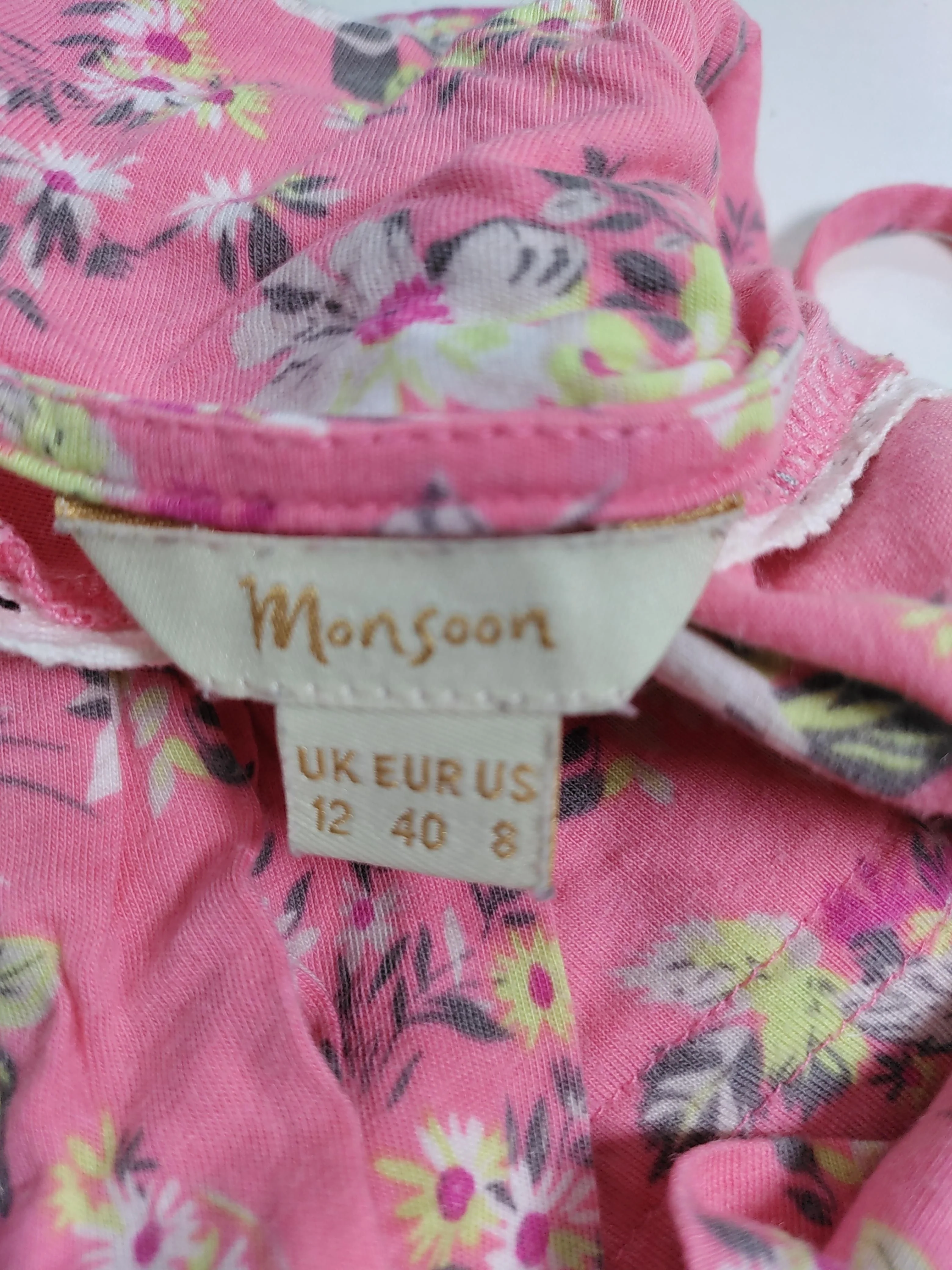 Monsoon Women's T-Shirt UK 12 Pink Cotton with Lyocell Modal Camisole - Image 5