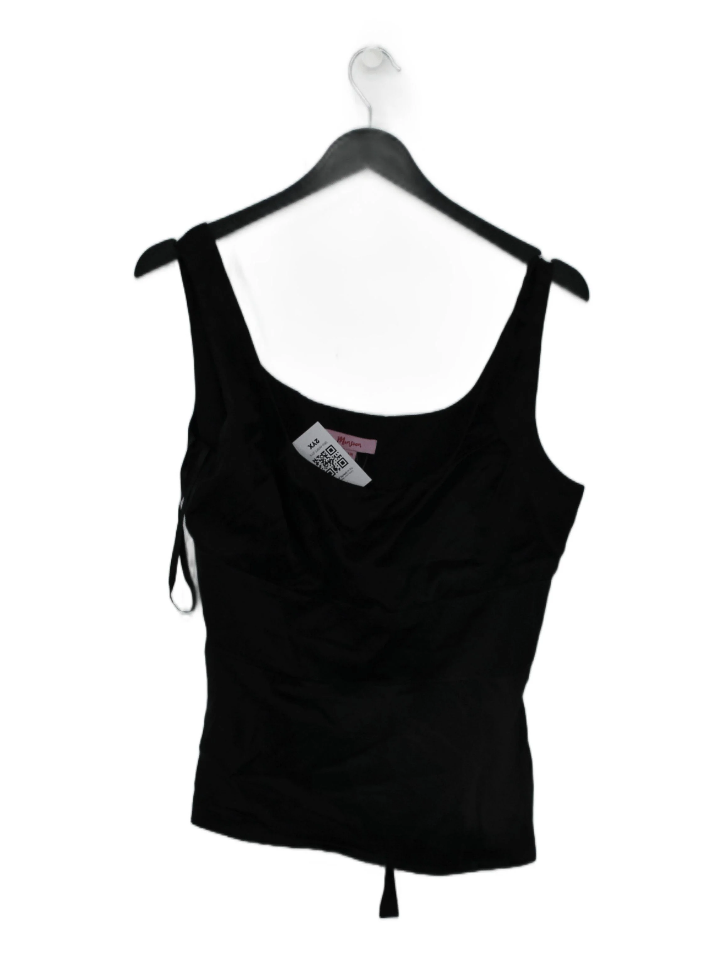 Monsoon Women's T-Shirt UK 14 Black Silk with Cotton, Polyester Basic