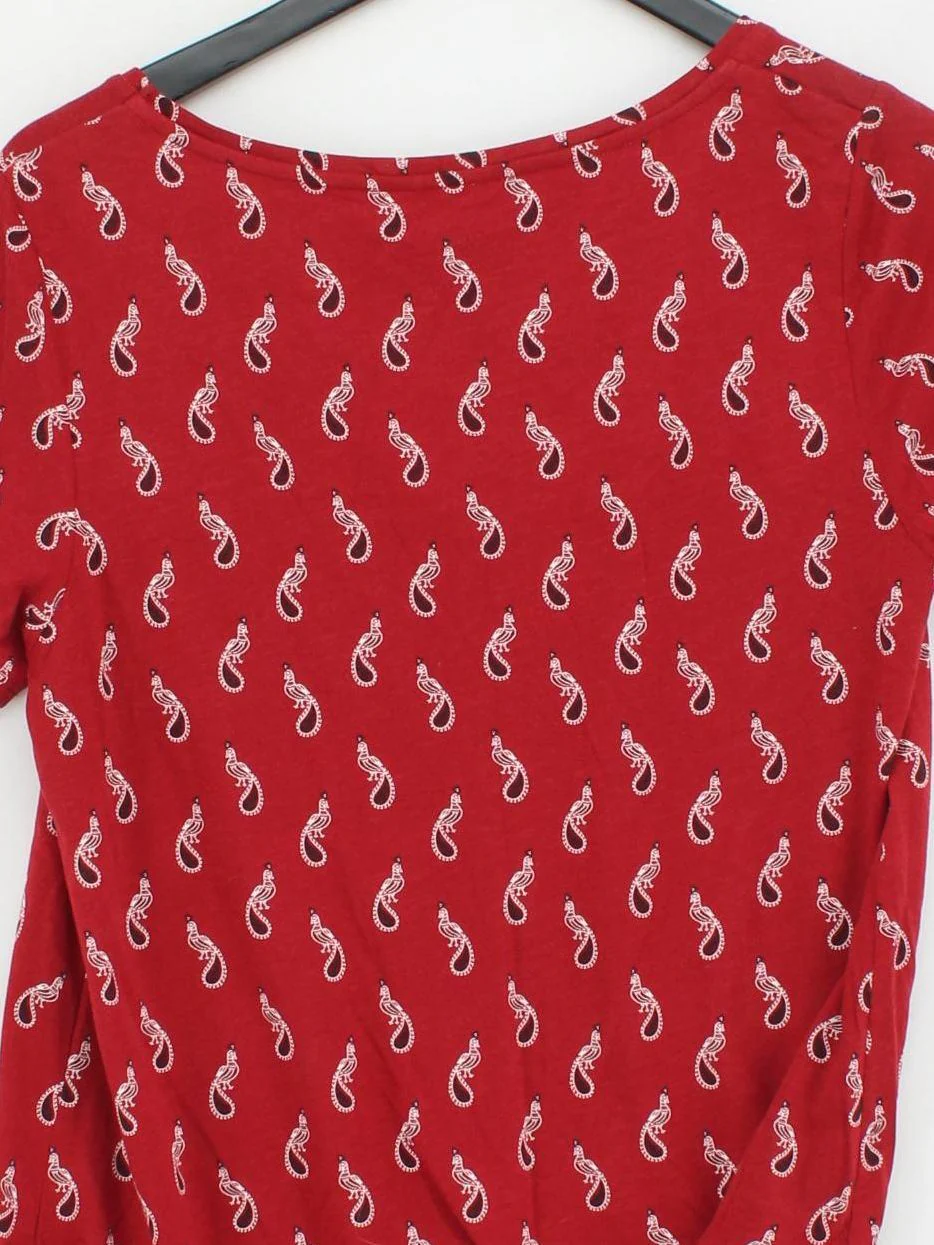 Monsoon Women's T-Shirt UK 14 Red Cotton with Lyocell Modal Basic - Image 3