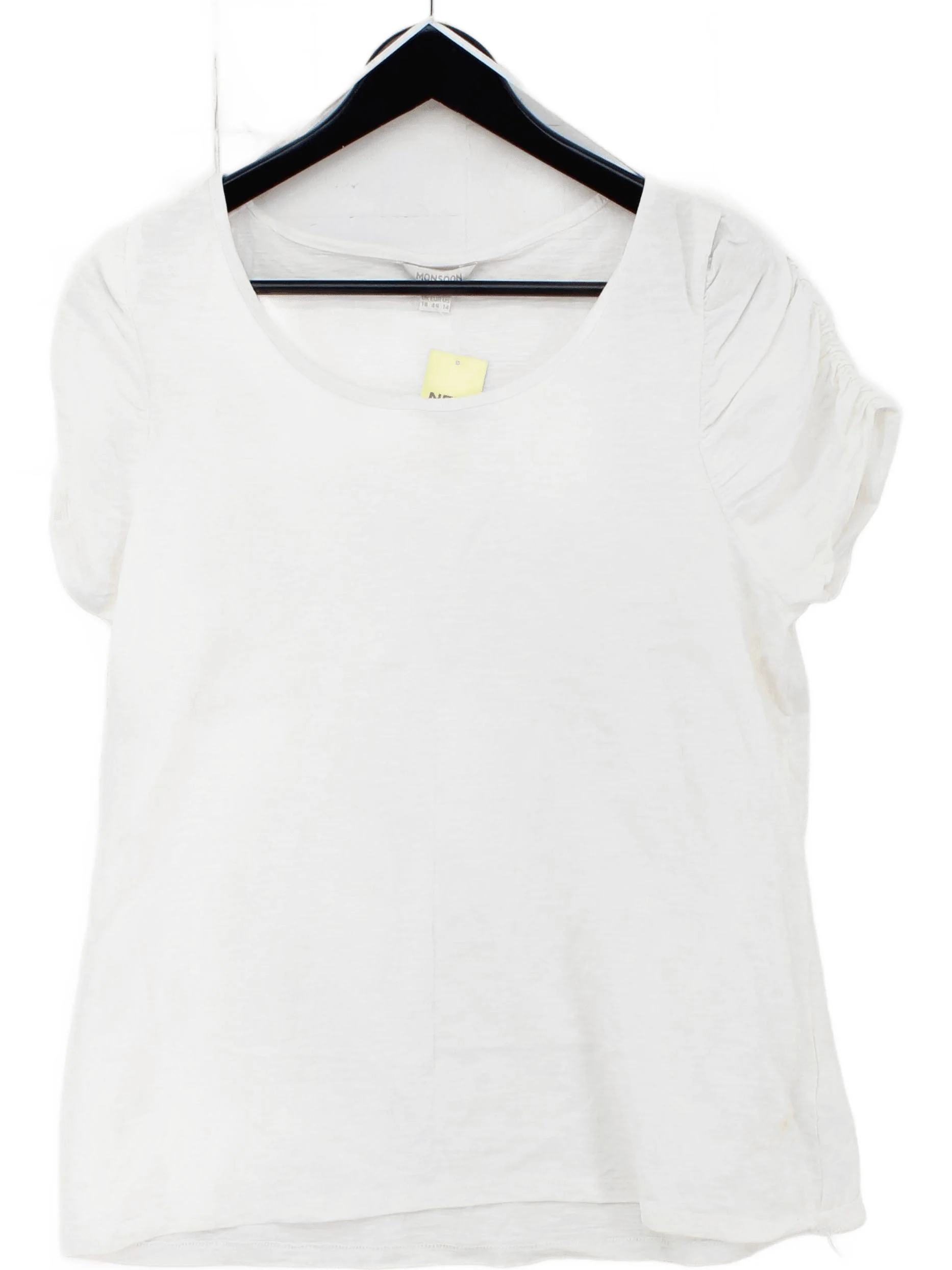 Monsoon Women's T-Shirt XL White 100% Cotton Short Sleeve Round Neck Basic