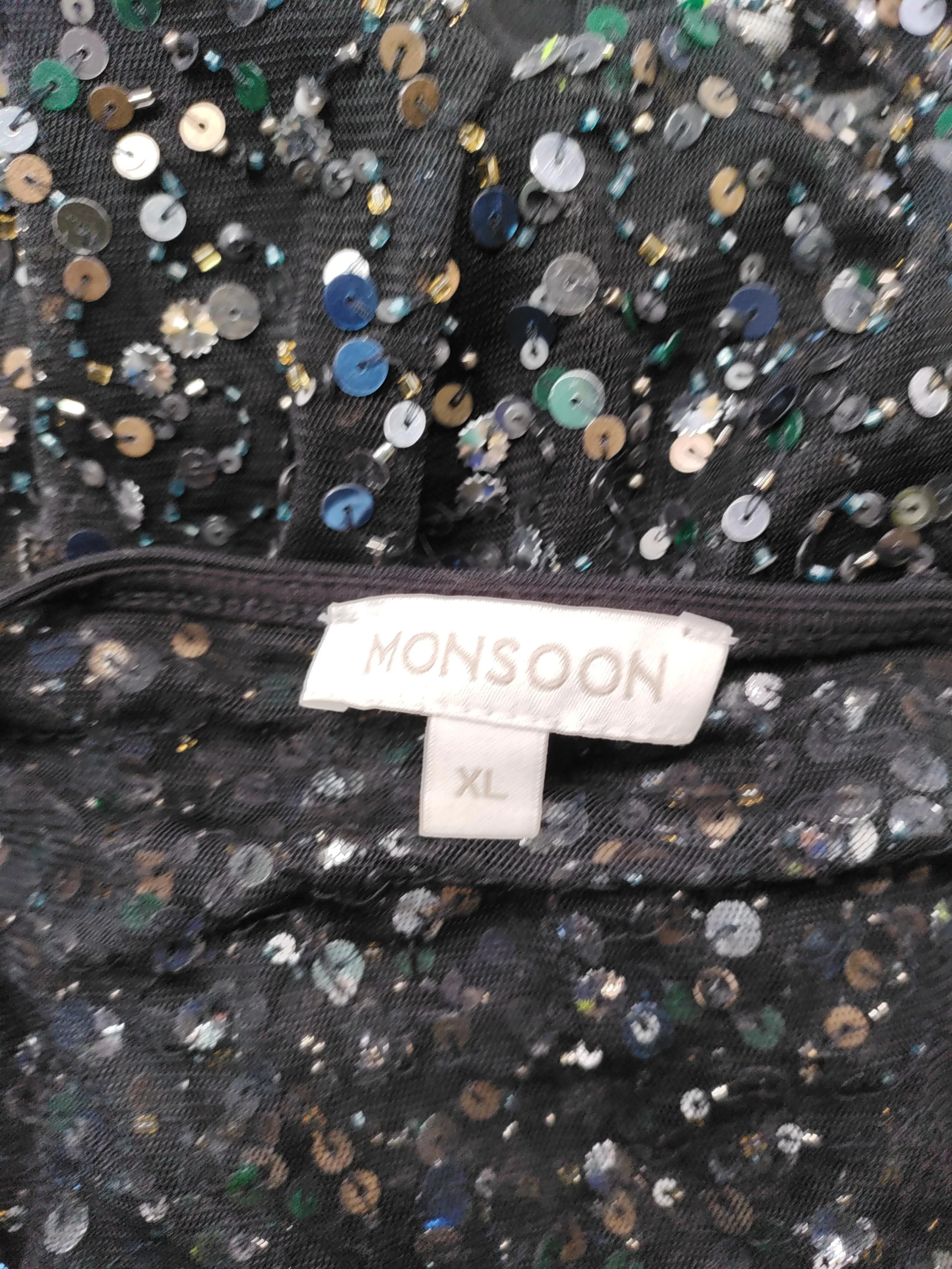 Monsoon Women's T-Shirt XXL Black Polyester with Viscose Basic - Image 5