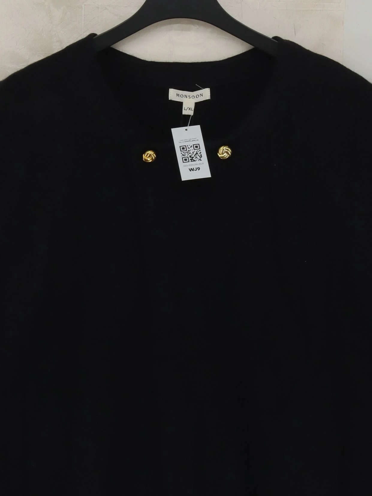 Monsoon Women's Top L Black Acrylic with Polyester, Polyamide Basic - Image 3