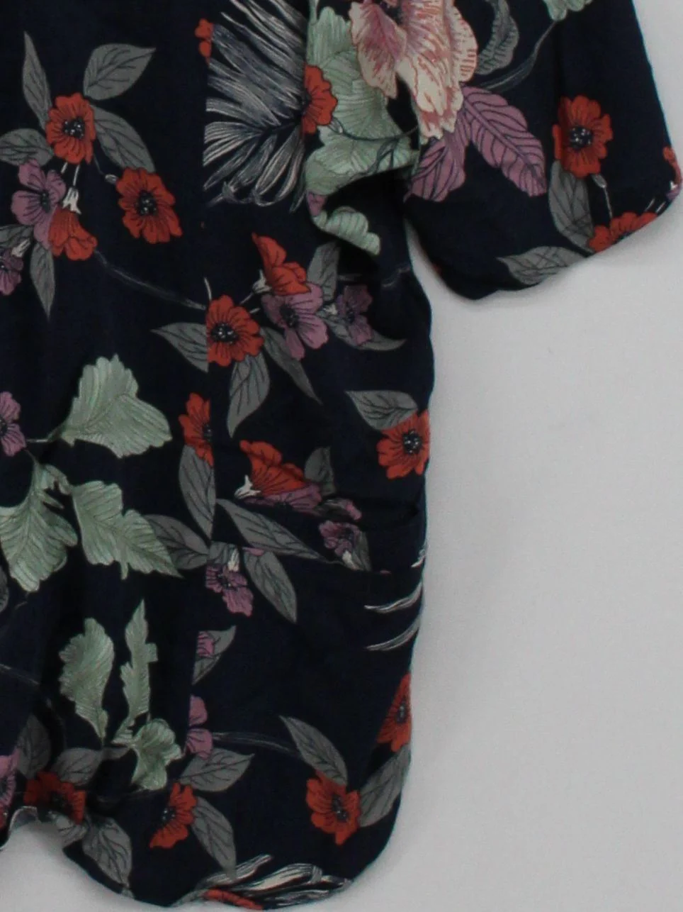 Monsoon Women's Top L Blue Floral 100% Other Short Sleeve Round Neck Basic - Image 4