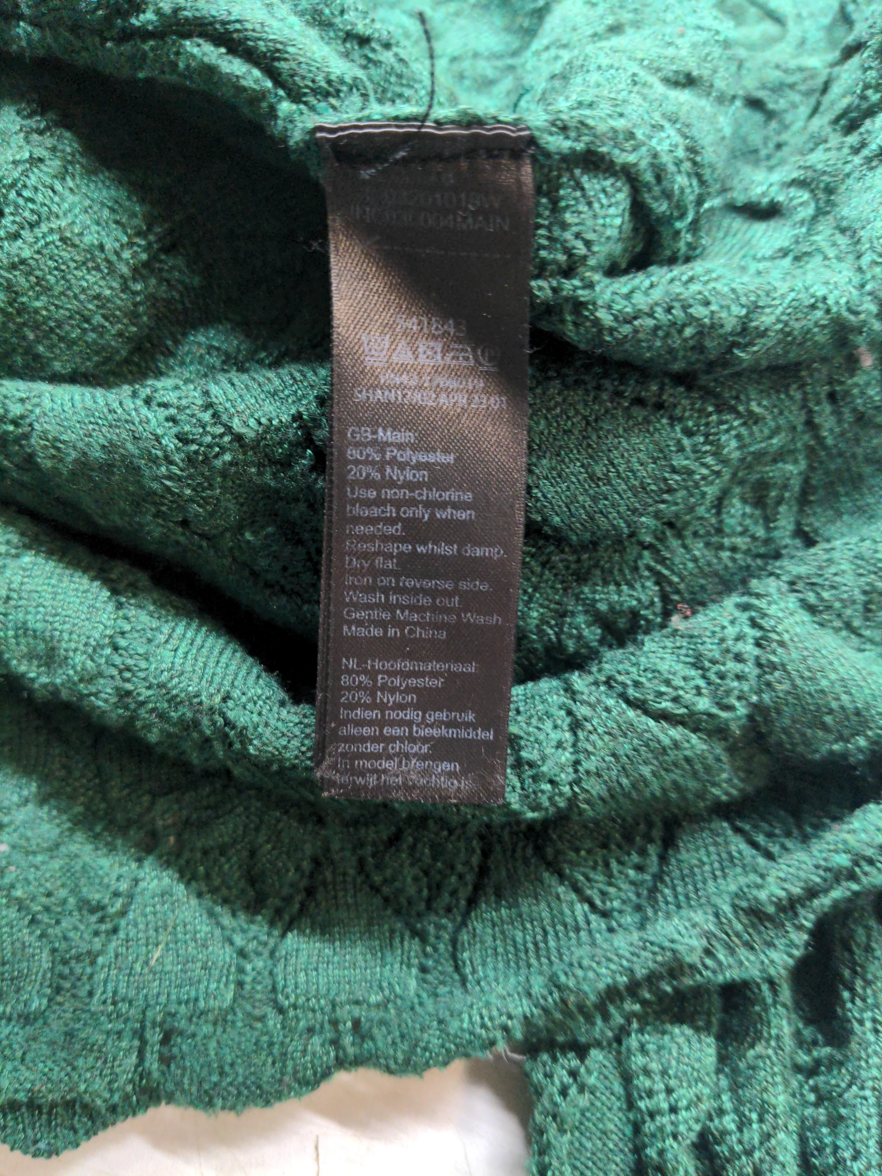 Monsoon Women's Top L Green Polyester with Nylon Long Sleeve V-Neck Basic - Image 6