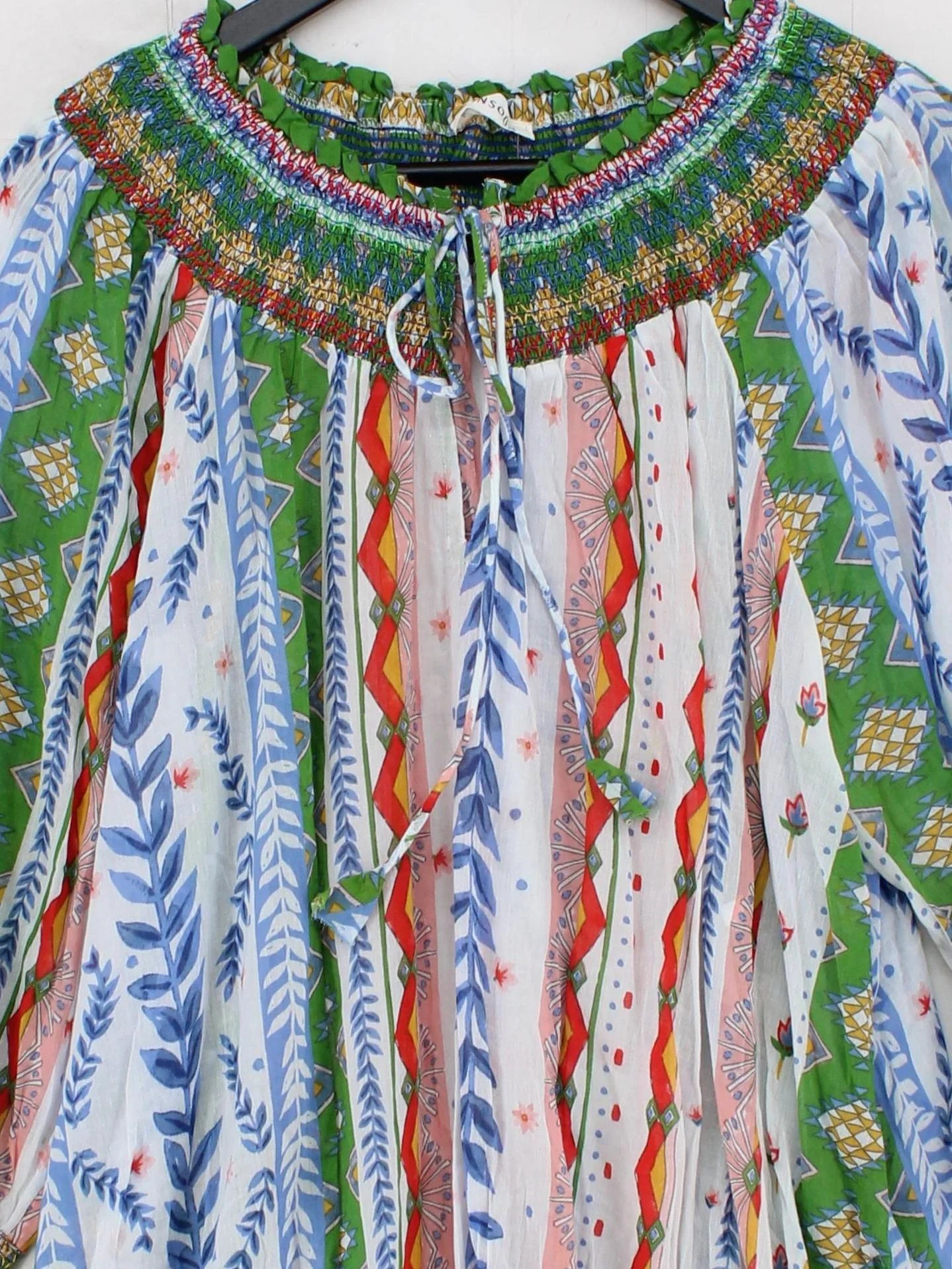 Monsoon Women's Top L Multi 100% Cotton 3/4 Sleeve Round Neck Basic - Image 3