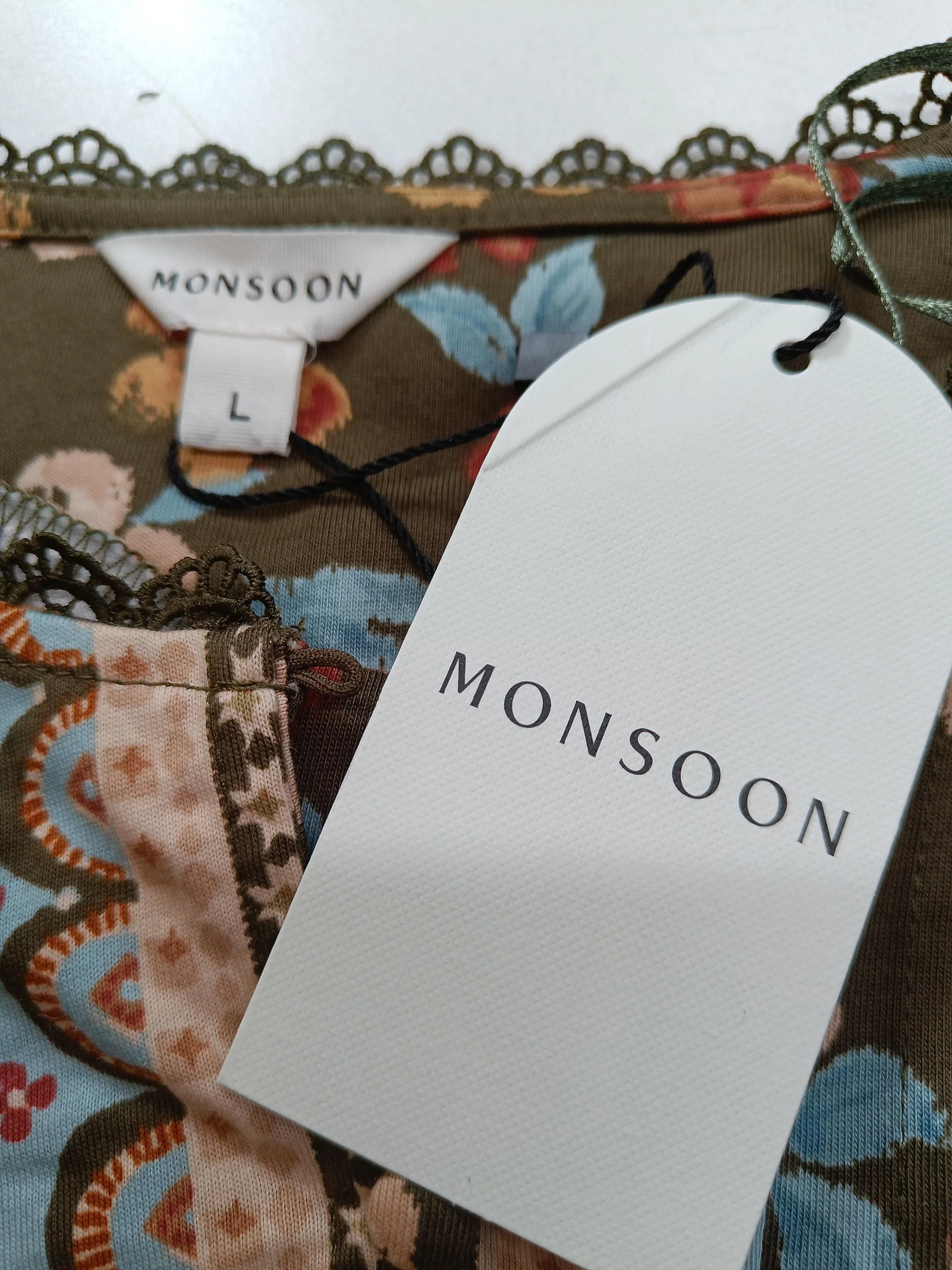 Monsoon Women's Top L Multi Cotton with Polyester Basic New with tags - Image 5