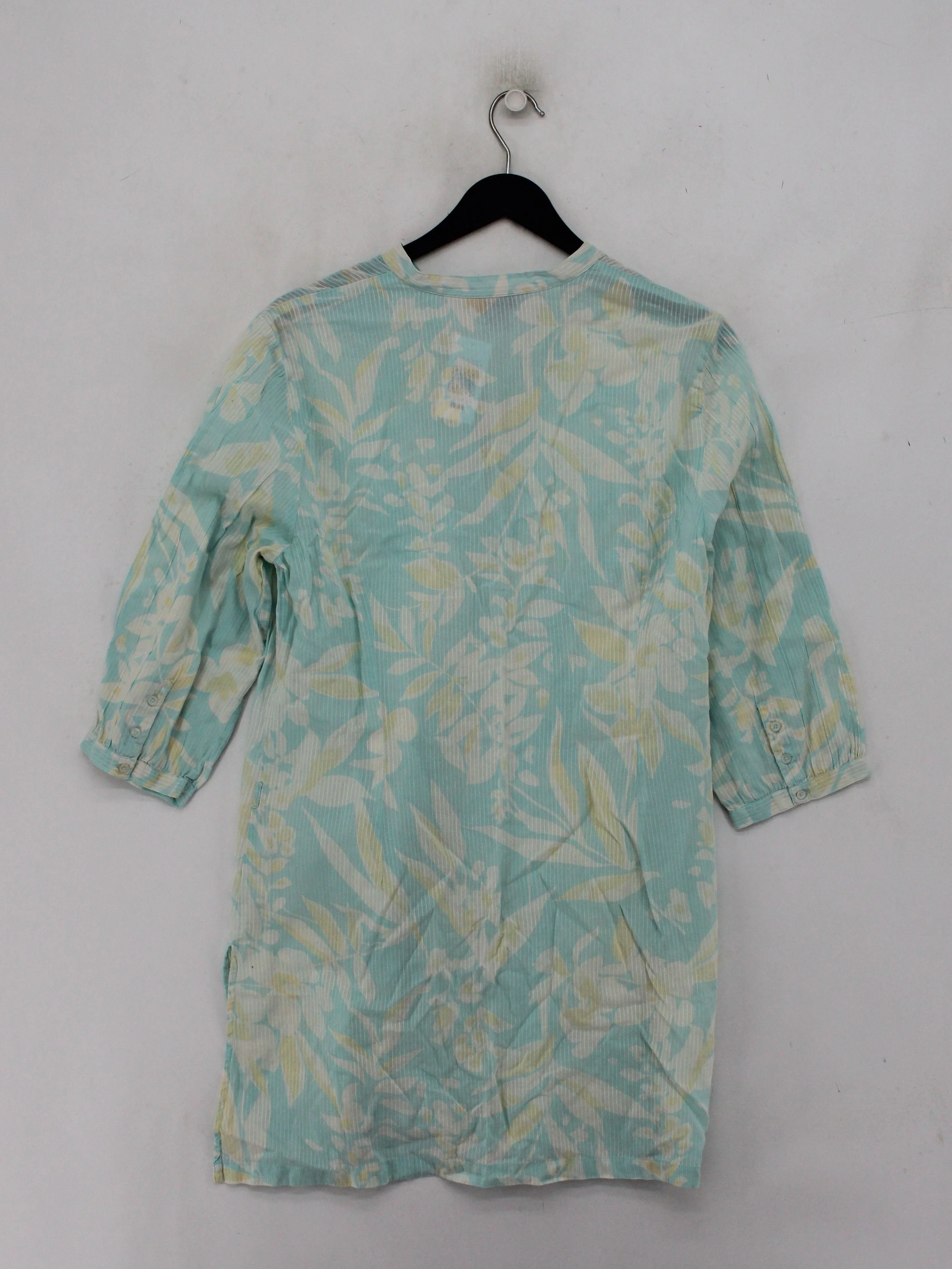Monsoon Women's Top L Multi Floral 100% Cotton 3/4 Sleeve Collared Tunic - Image 2