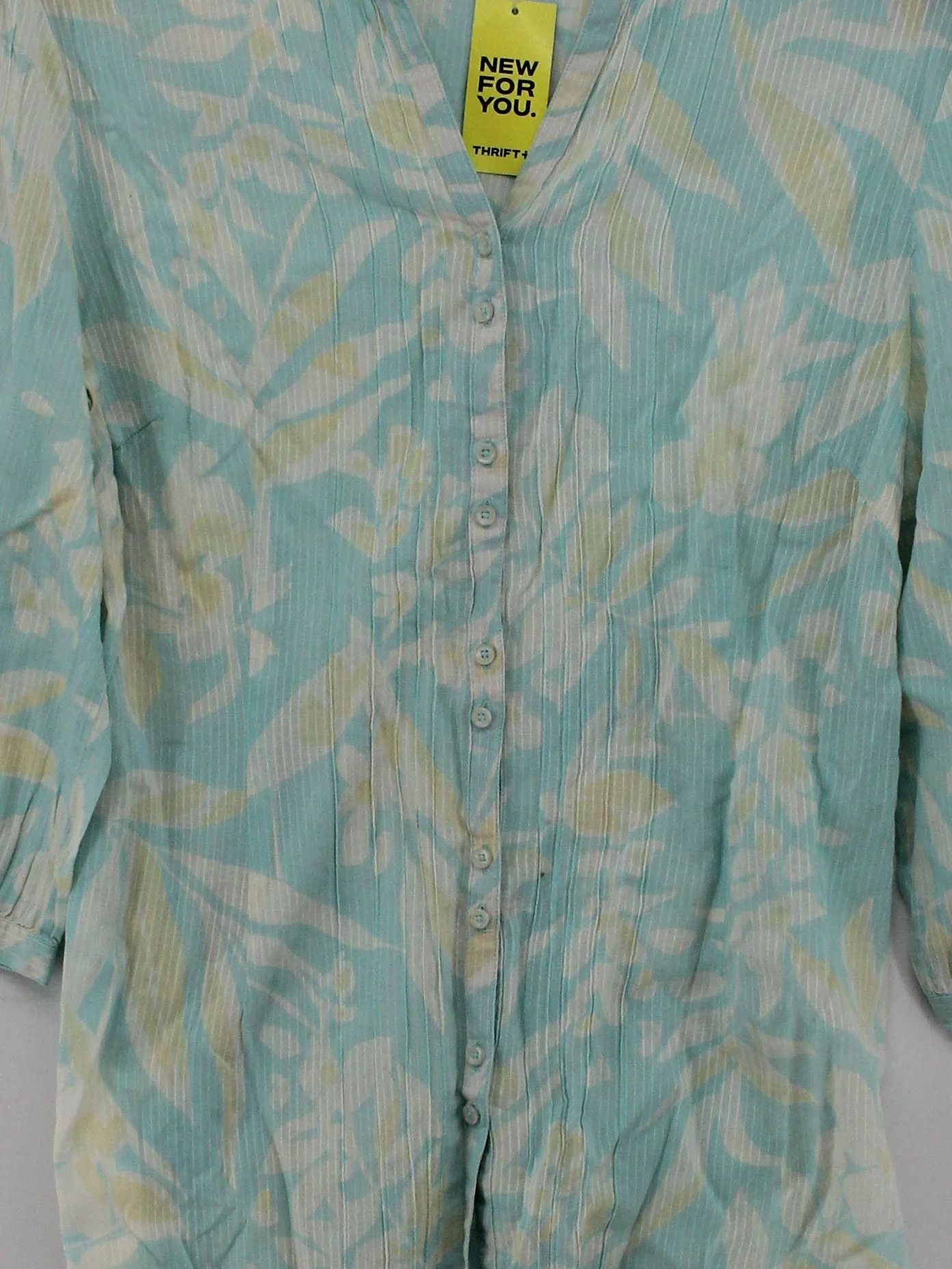 Monsoon Women's Top L Multi Floral 100% Cotton 3/4 Sleeve Collared Tunic - Image 3