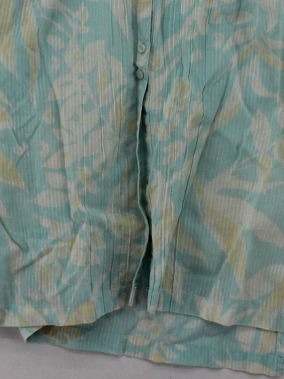 Monsoon Women's Top L Multi Floral 100% Cotton 3/4 Sleeve Collared Tunic - Image 4