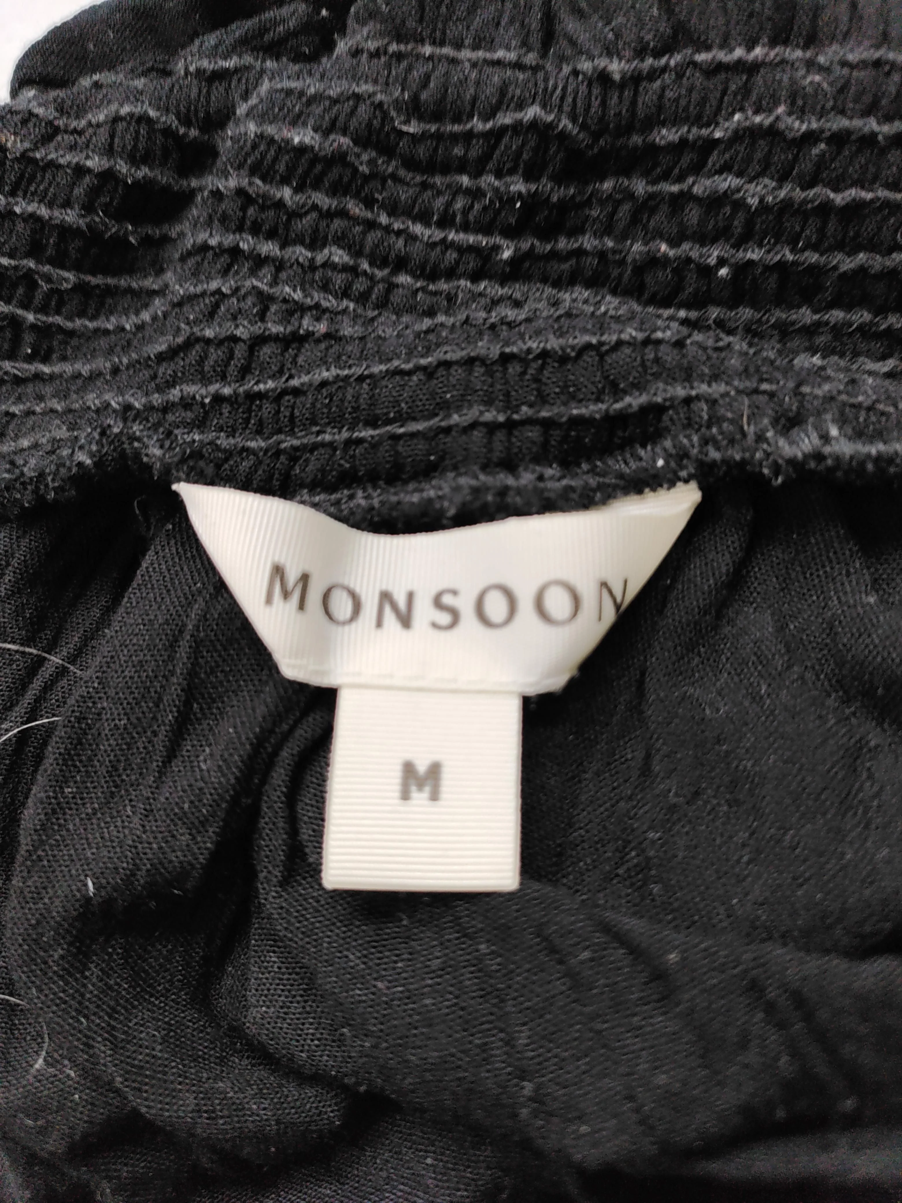 Monsoon Women's Top M Black 100% Viscose 3/4 Sleeve Round Neck Basic - Image 5