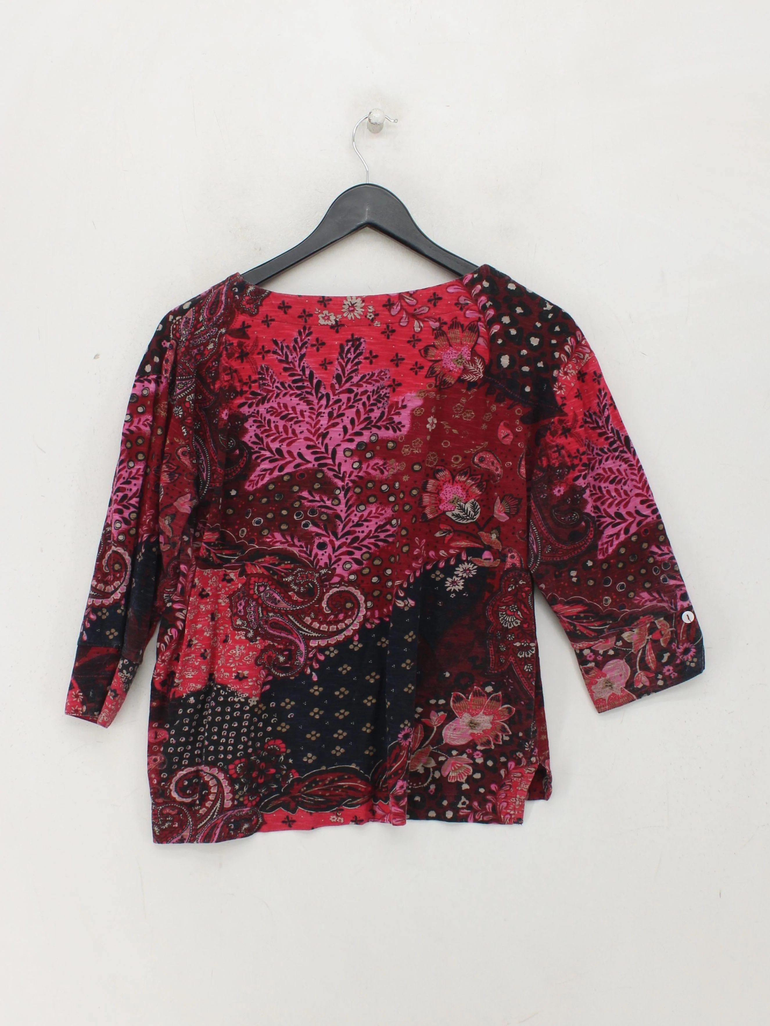 Monsoon Women's Top M Multi 100% Cotton 3/4 Sleeve Round Neck Basic - Image 2