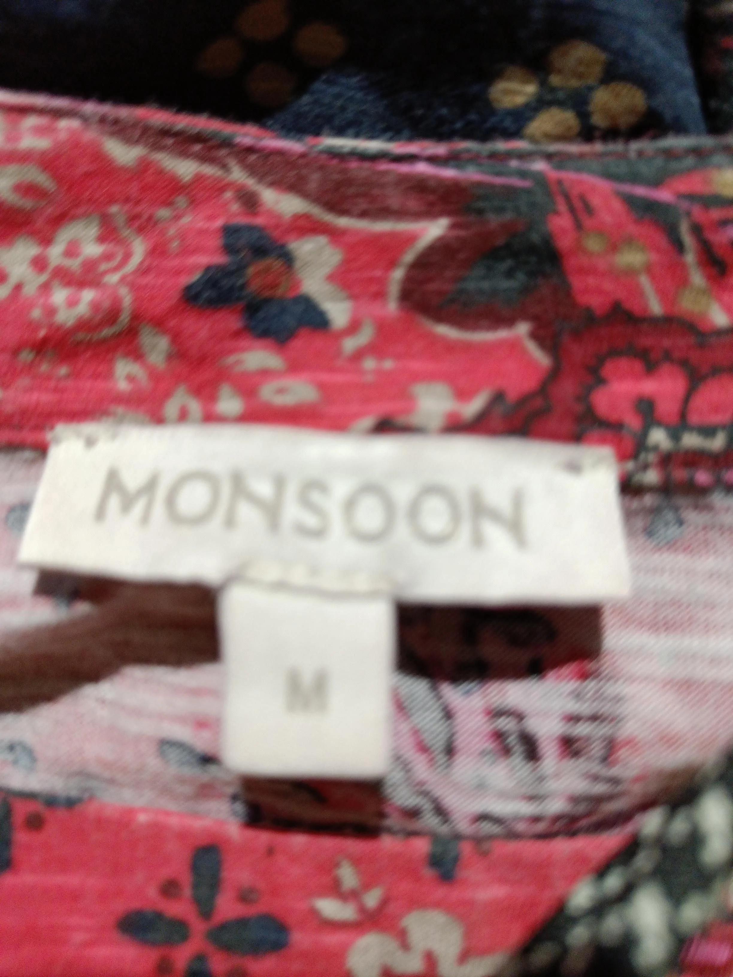 Monsoon Women's Top M Multi 100% Cotton 3/4 Sleeve Round Neck Basic - Image 6