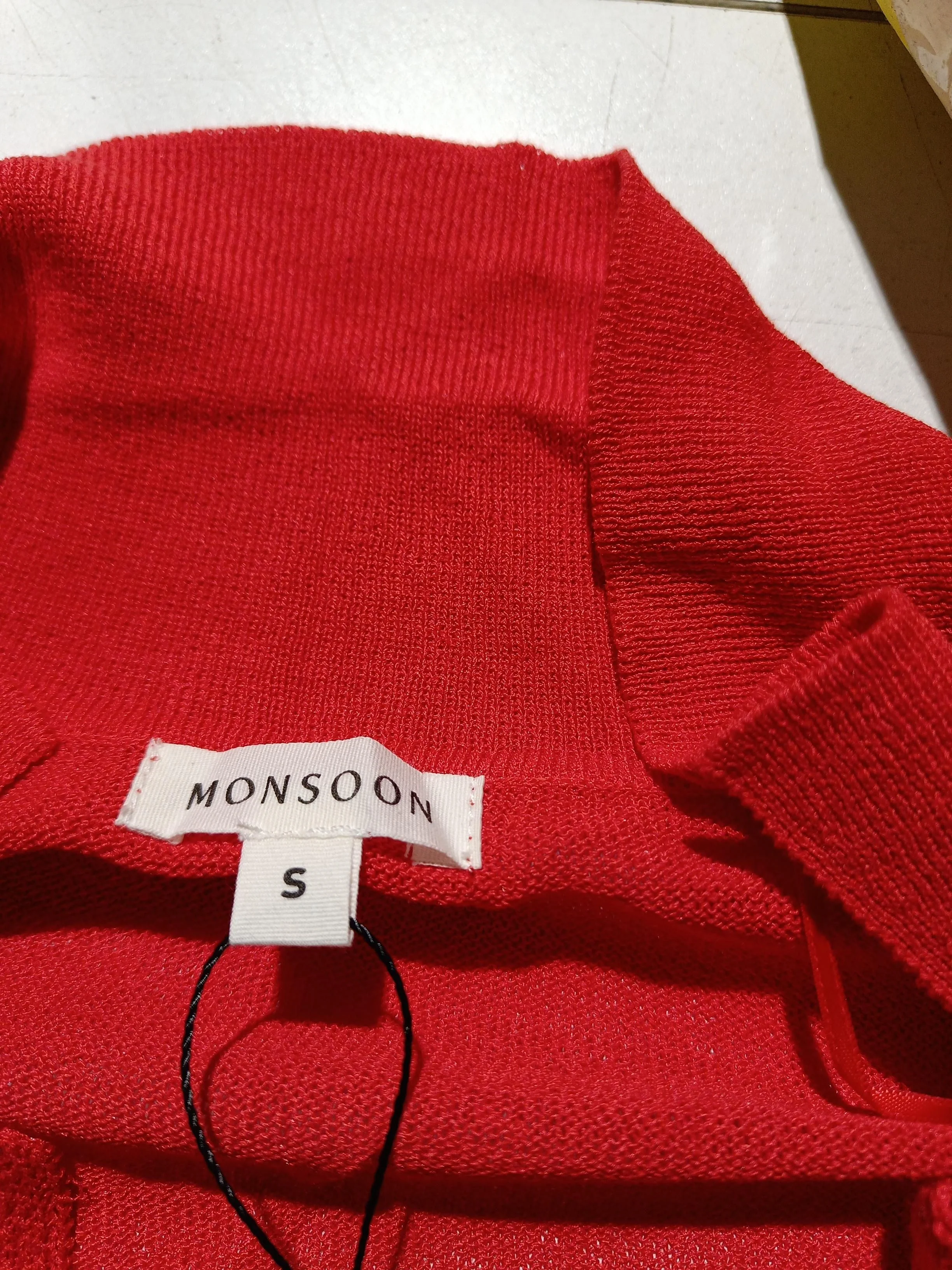 Monsoon Women's Top S Red Viscose with Polyamide, Linen Basic New with tags - Image 5