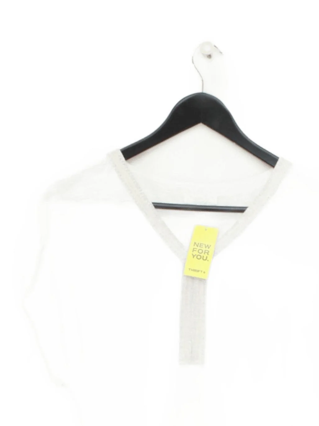 Monsoon Women's Top S White 100% Viscose Short Sleeve V-Neck Basic