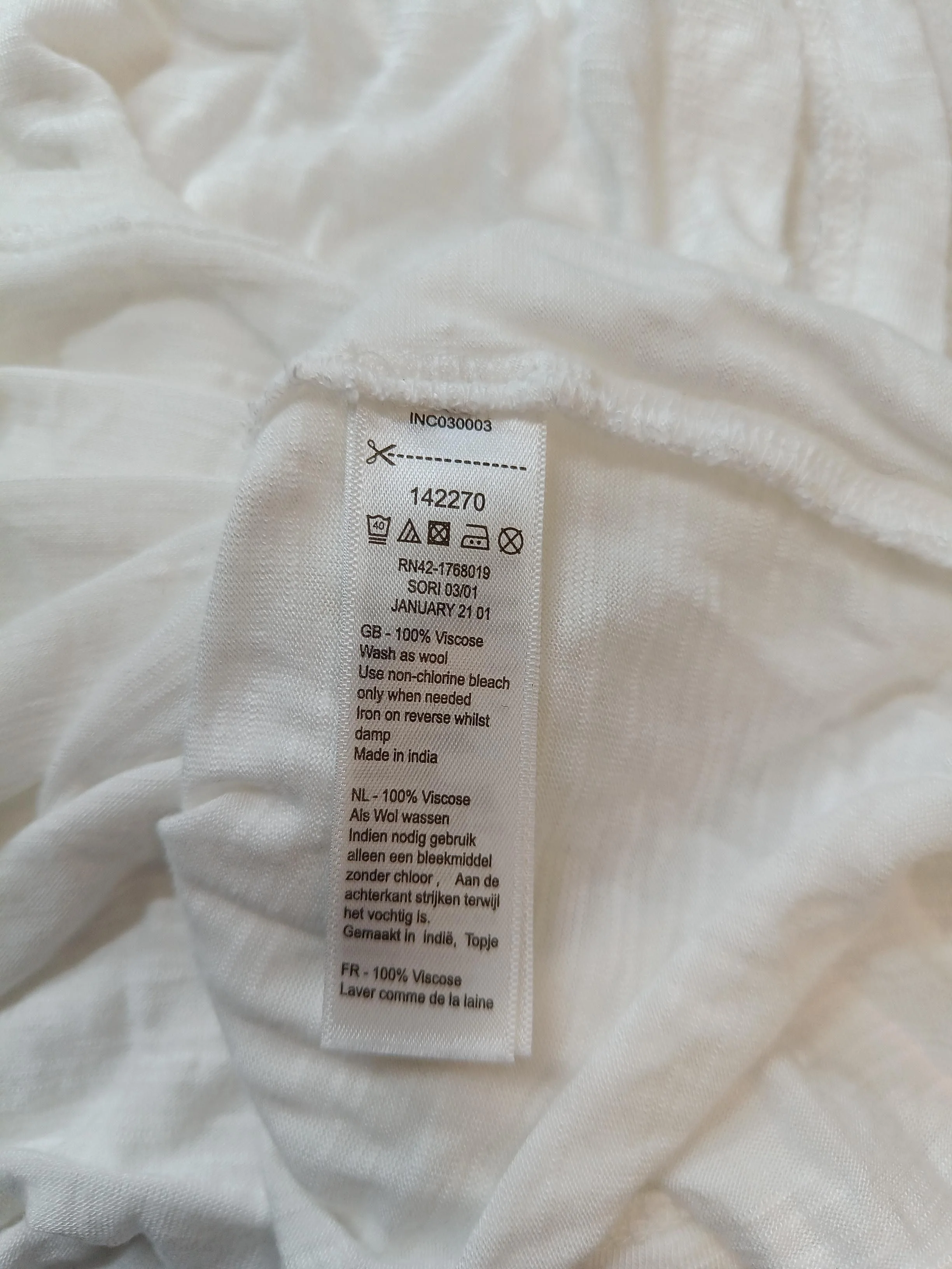 Monsoon Women's Top S White 100% Viscose Short Sleeve V-Neck Basic - Image 6
