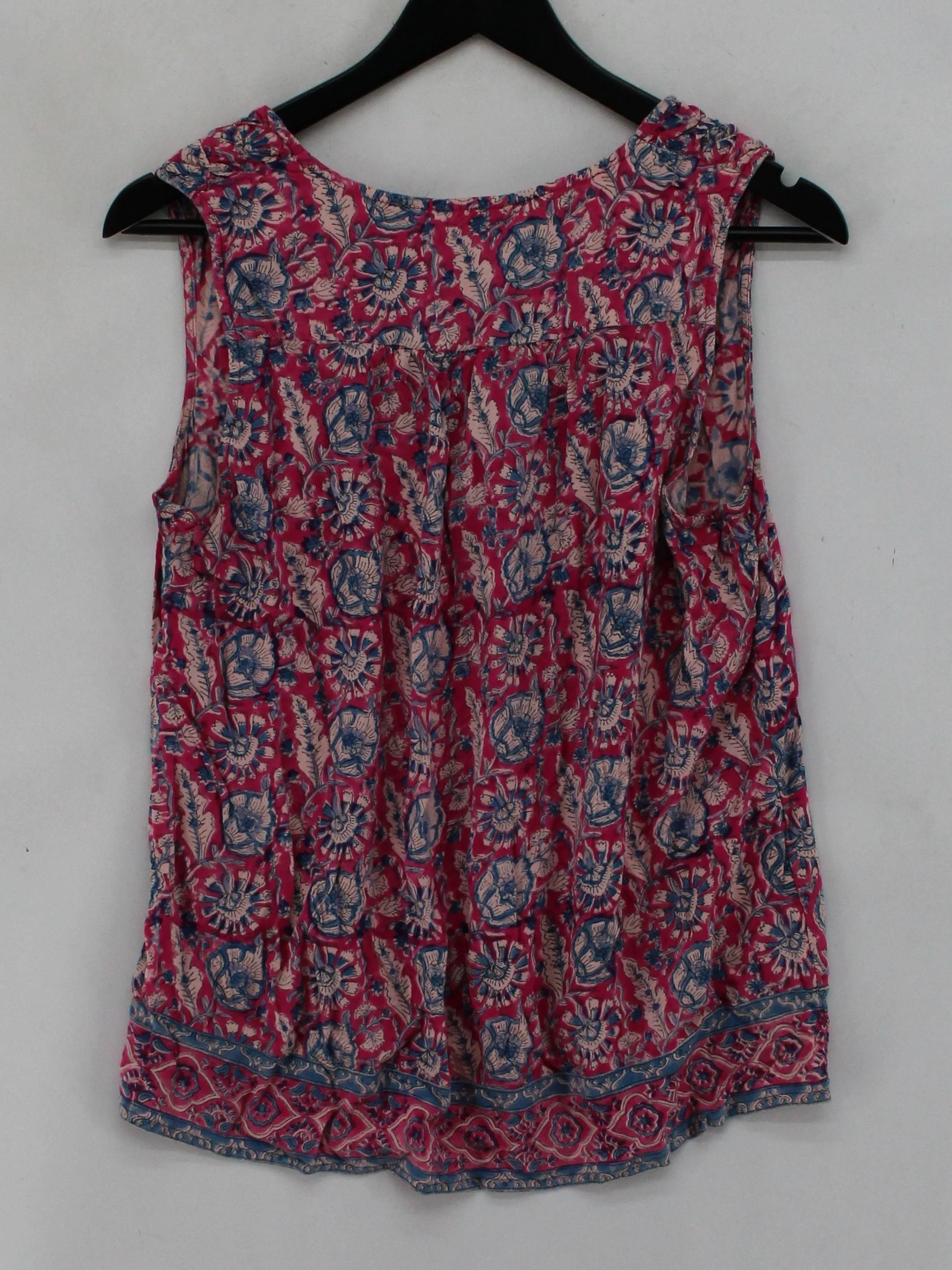 Monsoon Women's Top UK 10 Multi Floral 100% Viscose Sleeveless V-Neck Basic - Image 2