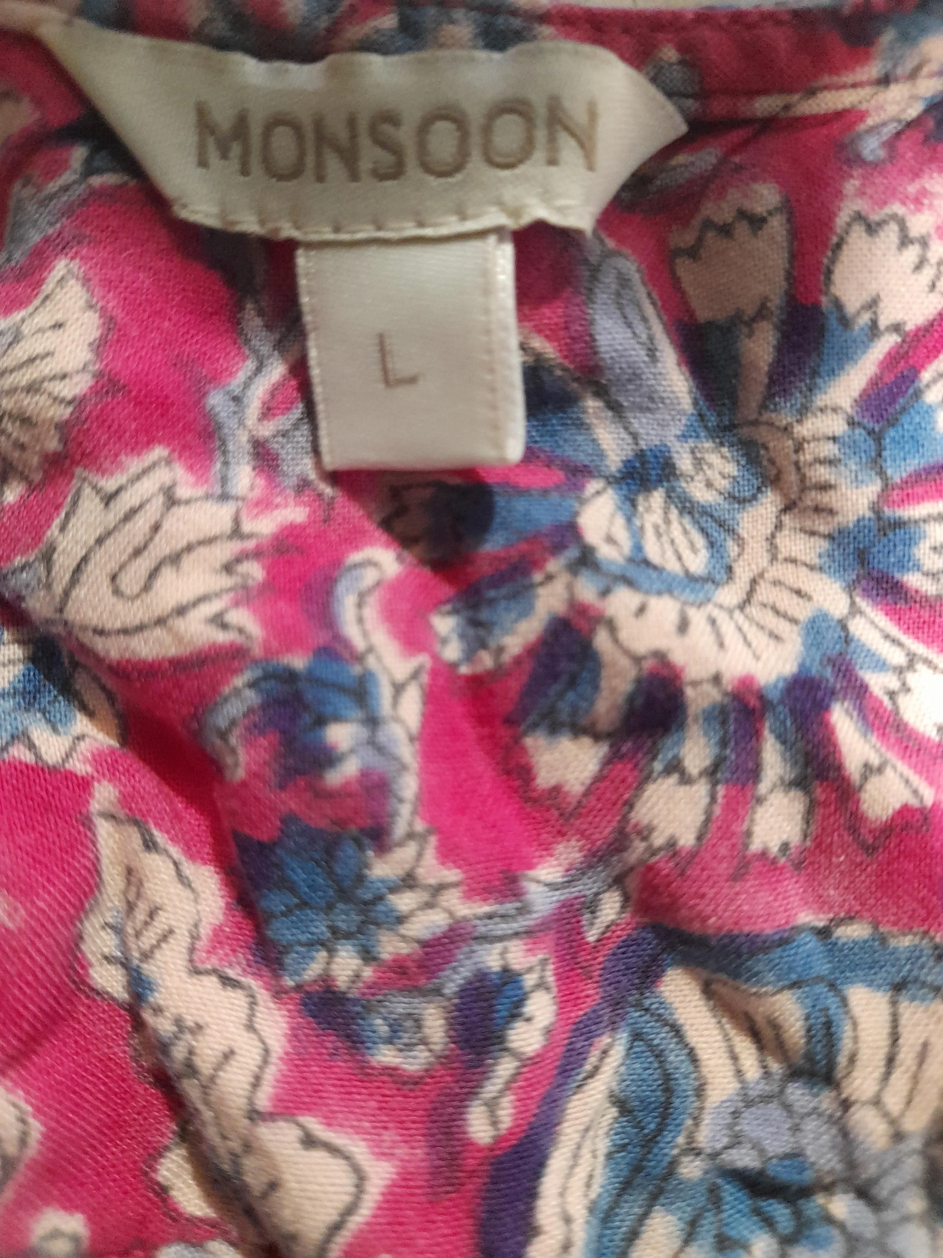 Monsoon Women's Top UK 10 Multi Floral 100% Viscose Sleeveless V-Neck Basic - Image 5