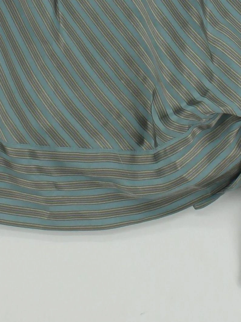 Monsoon Women's Top UK 12 Multi Striped 100% Silk Short Sleeve Round Neck Basic - Image 4