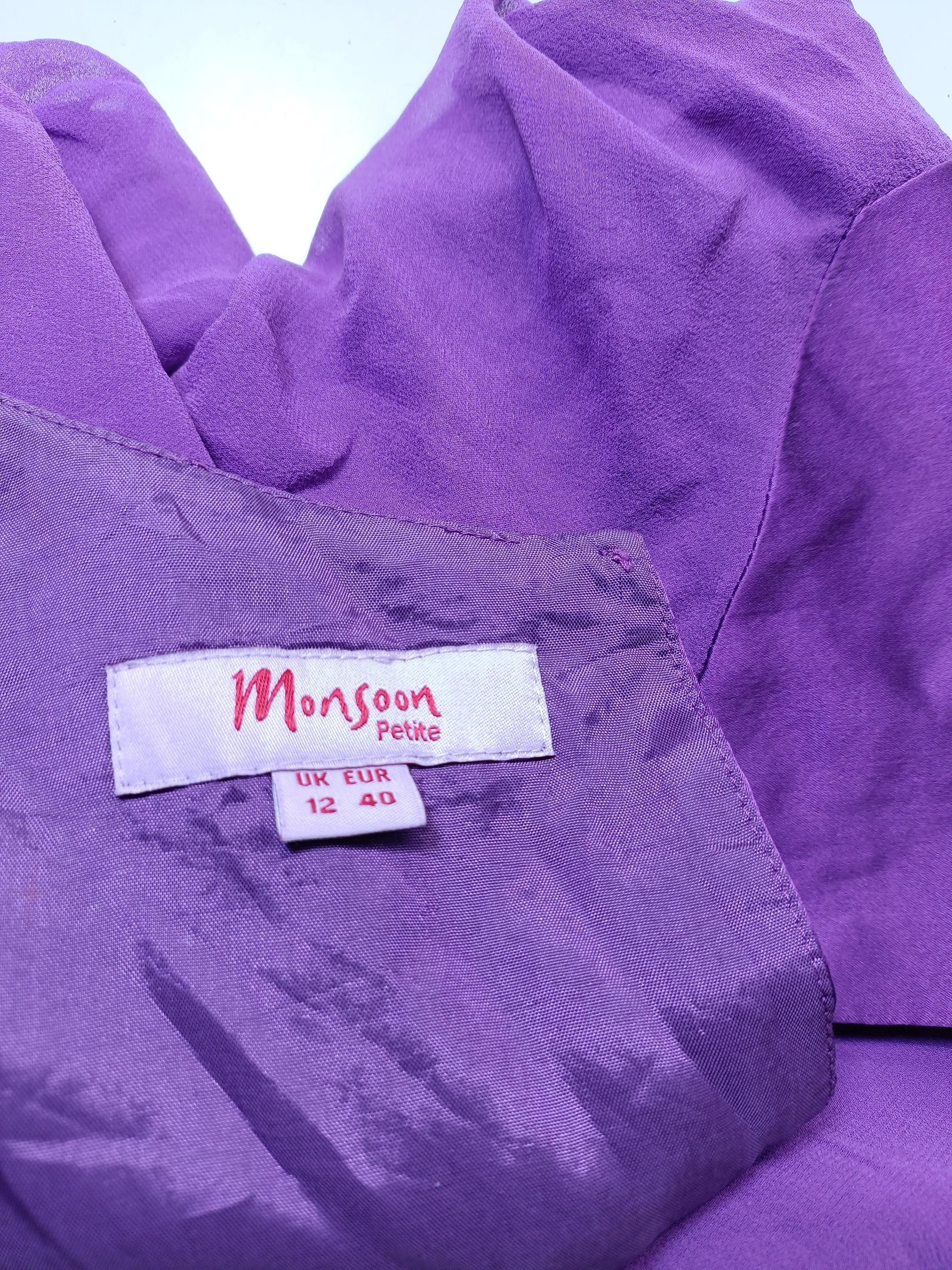 Monsoon Women's Top UK 12 Purple 100% Other Sleeveless Round Neck Tunic - Image 5