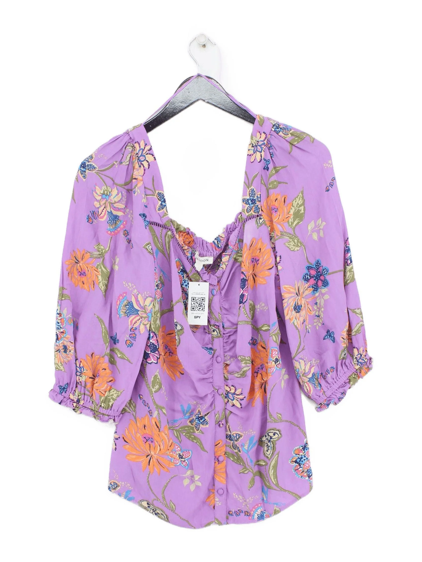 Monsoon Women's Top UK 12 Purple 100% Viscose Basic